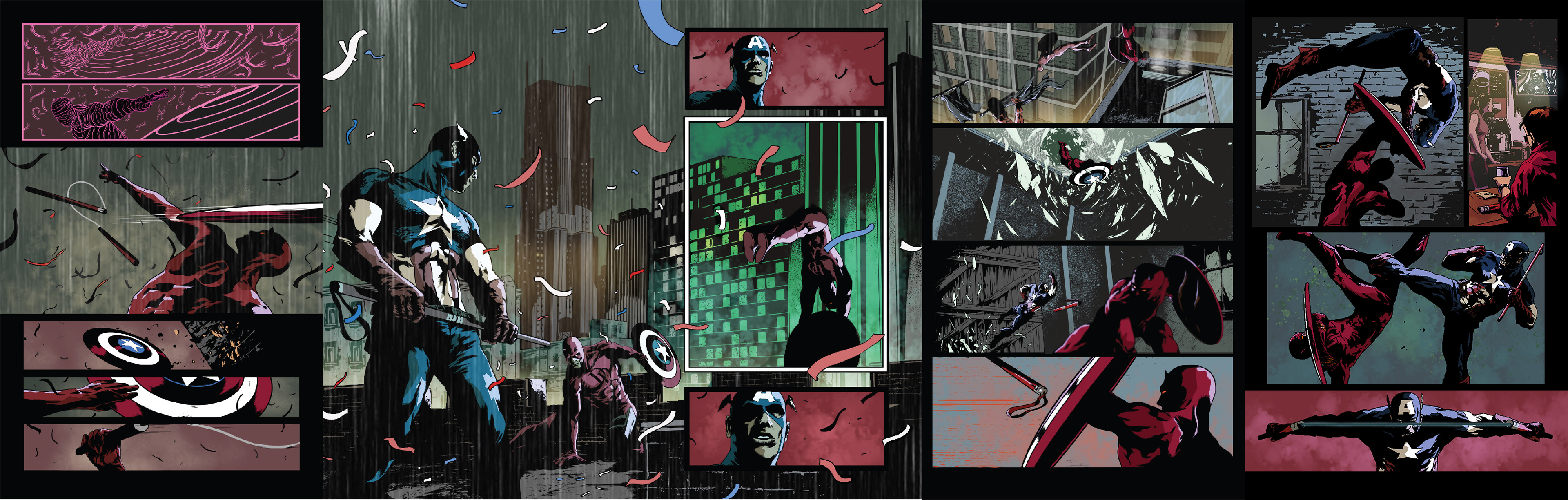 Daredevil - Artwork by Mike Mora (Coloured For My Portfolio Only)