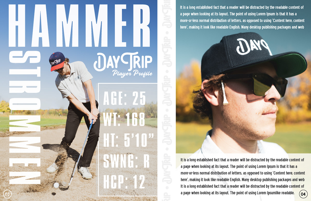 Magazine Full Page Spread Mock Design for Day Trip Golf