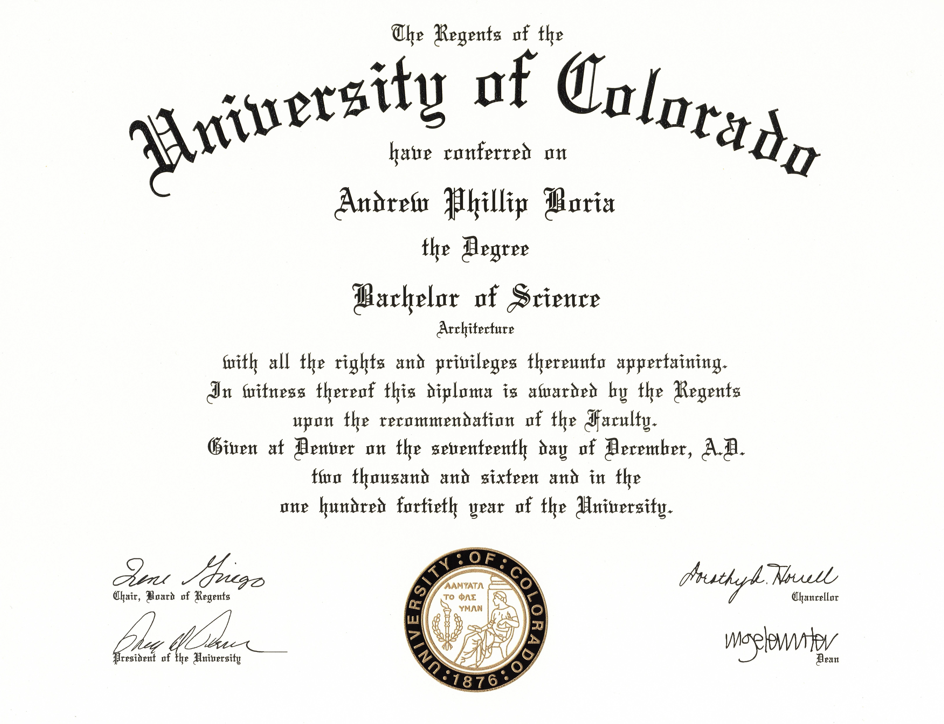 Bachelor of Science - Architecture