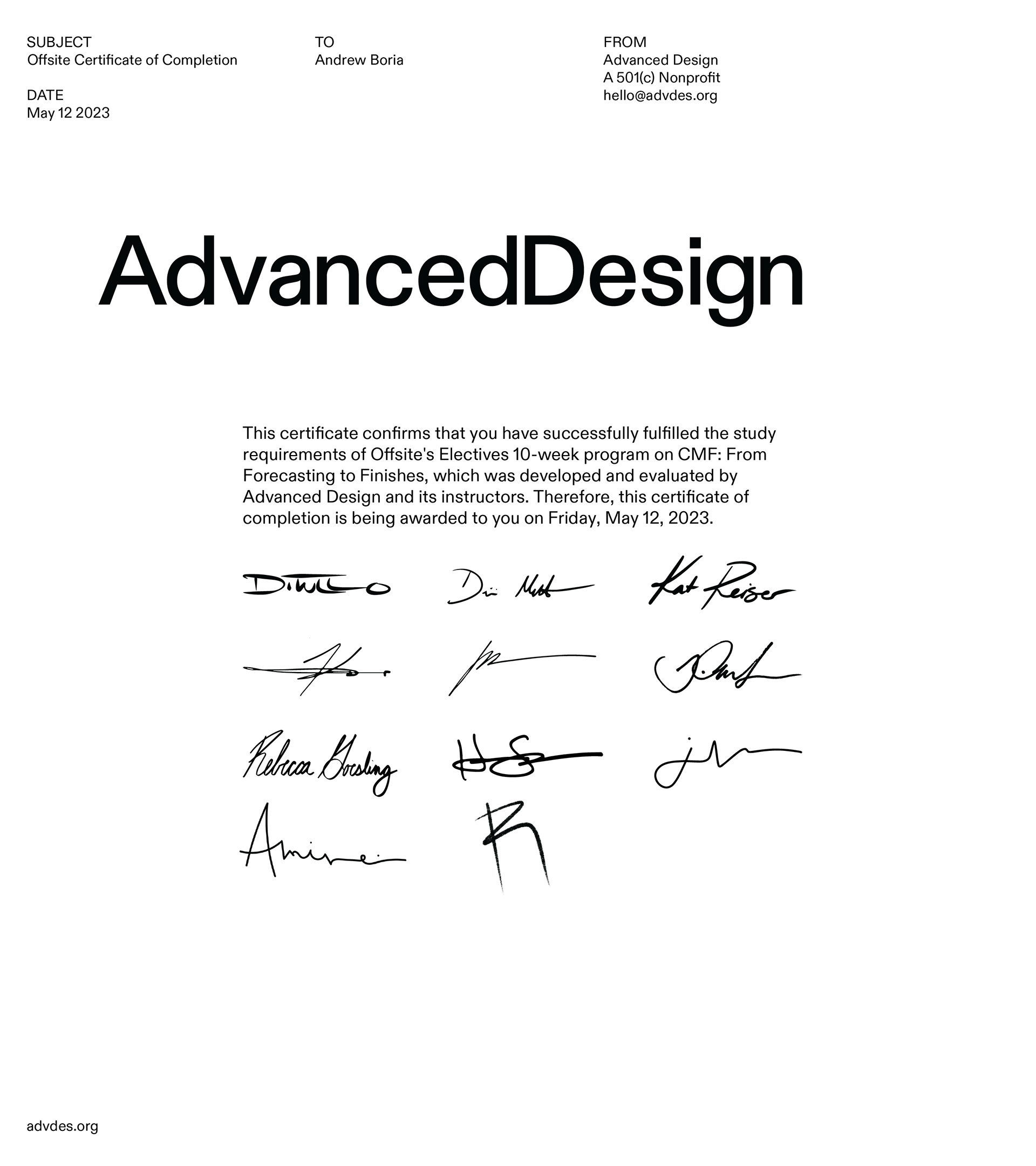 CMF: From Forecasting to Finishes