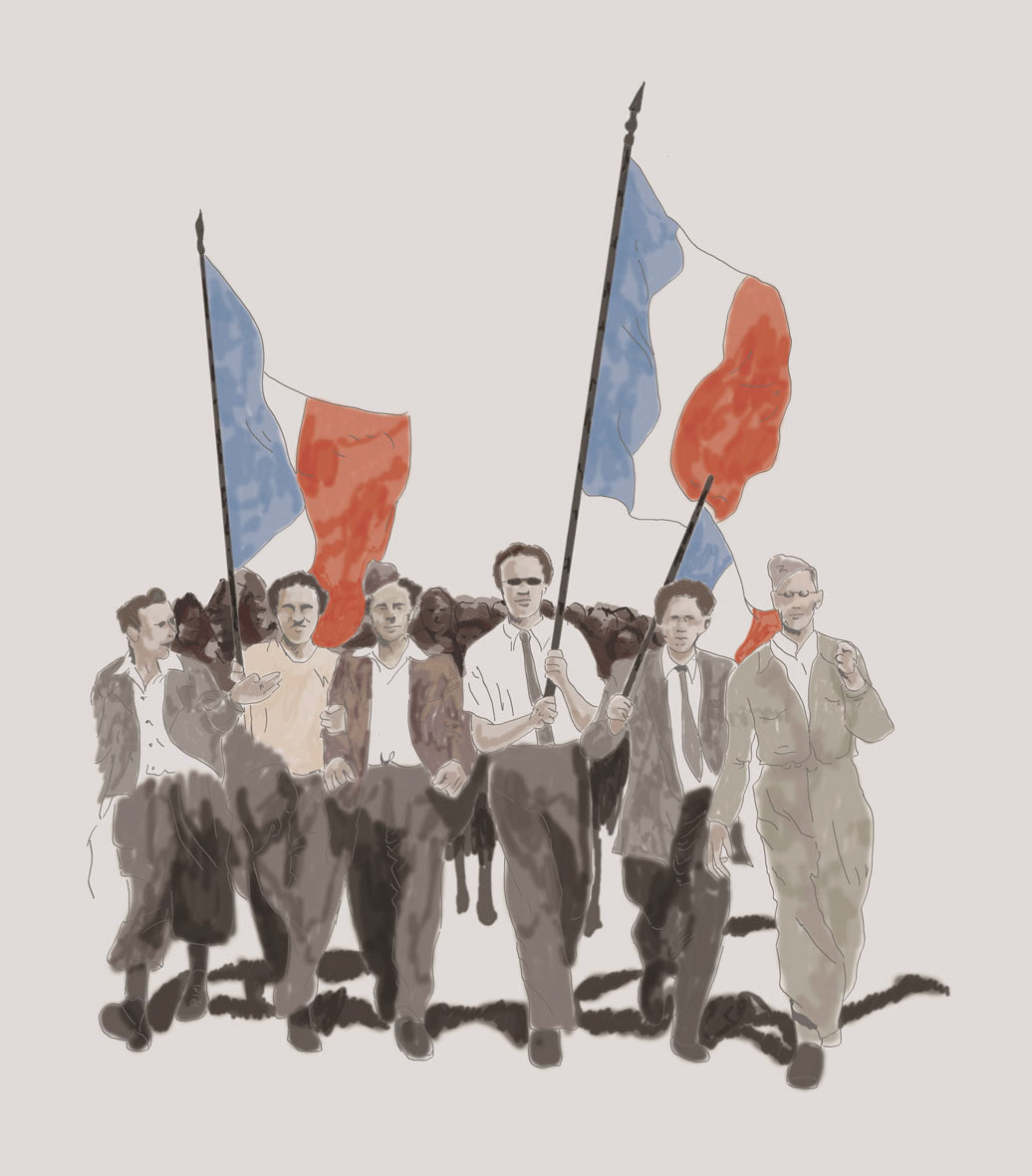 La foule défile dans la ville