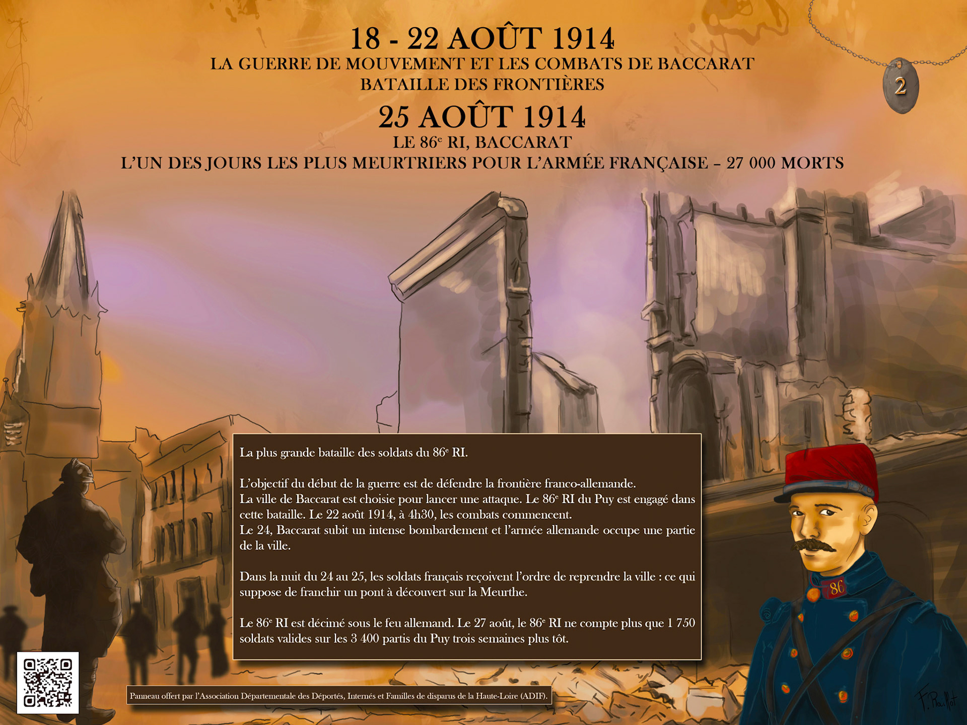 Tableau de commémoration de la 1er guerre mondiale