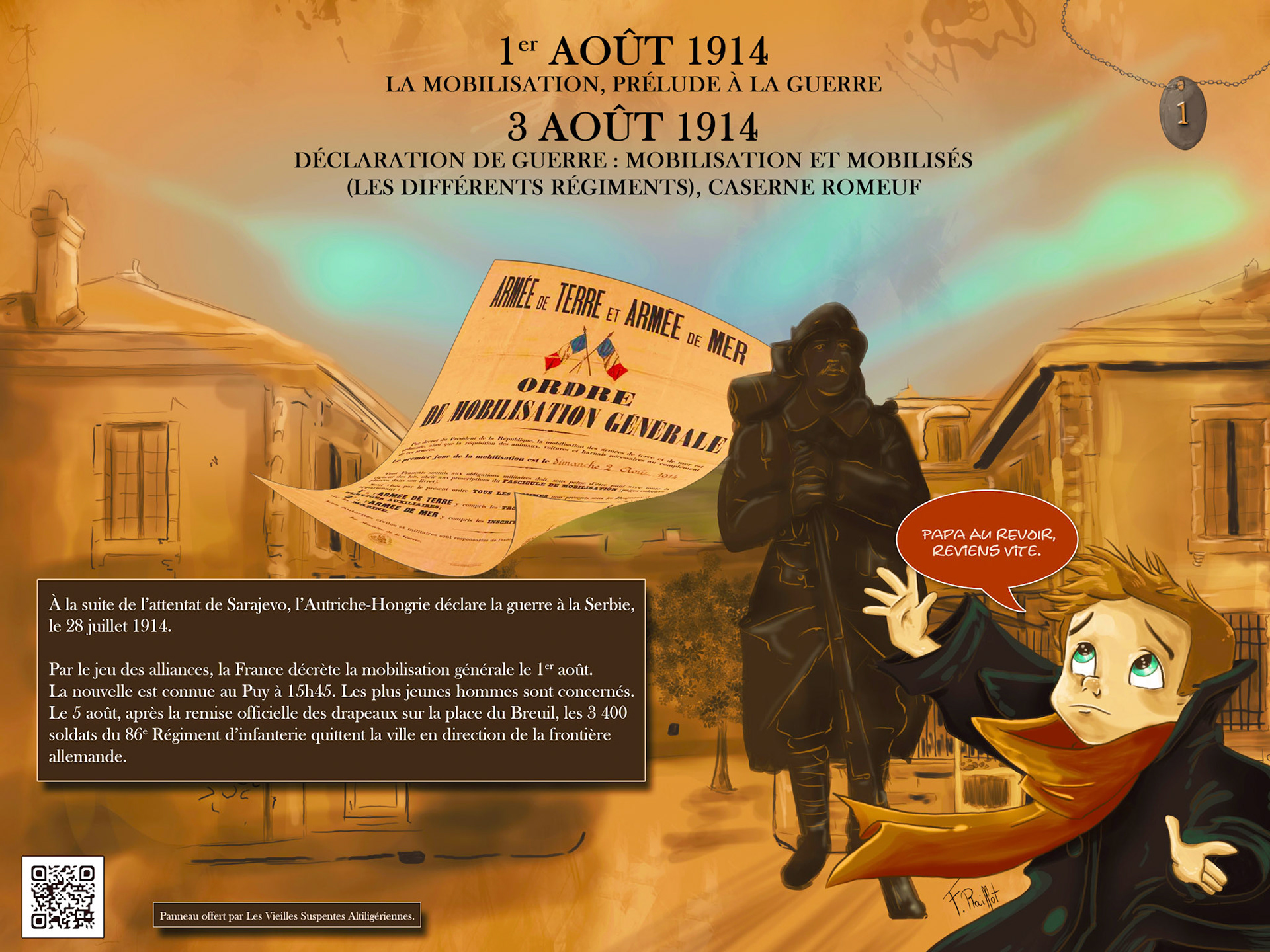 Tableau de commémoration de la 1er guerre mondiale