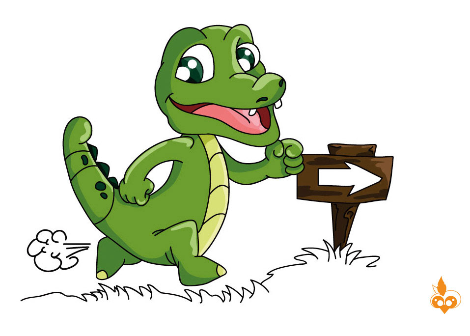Mascotte croco Piscine la Vague