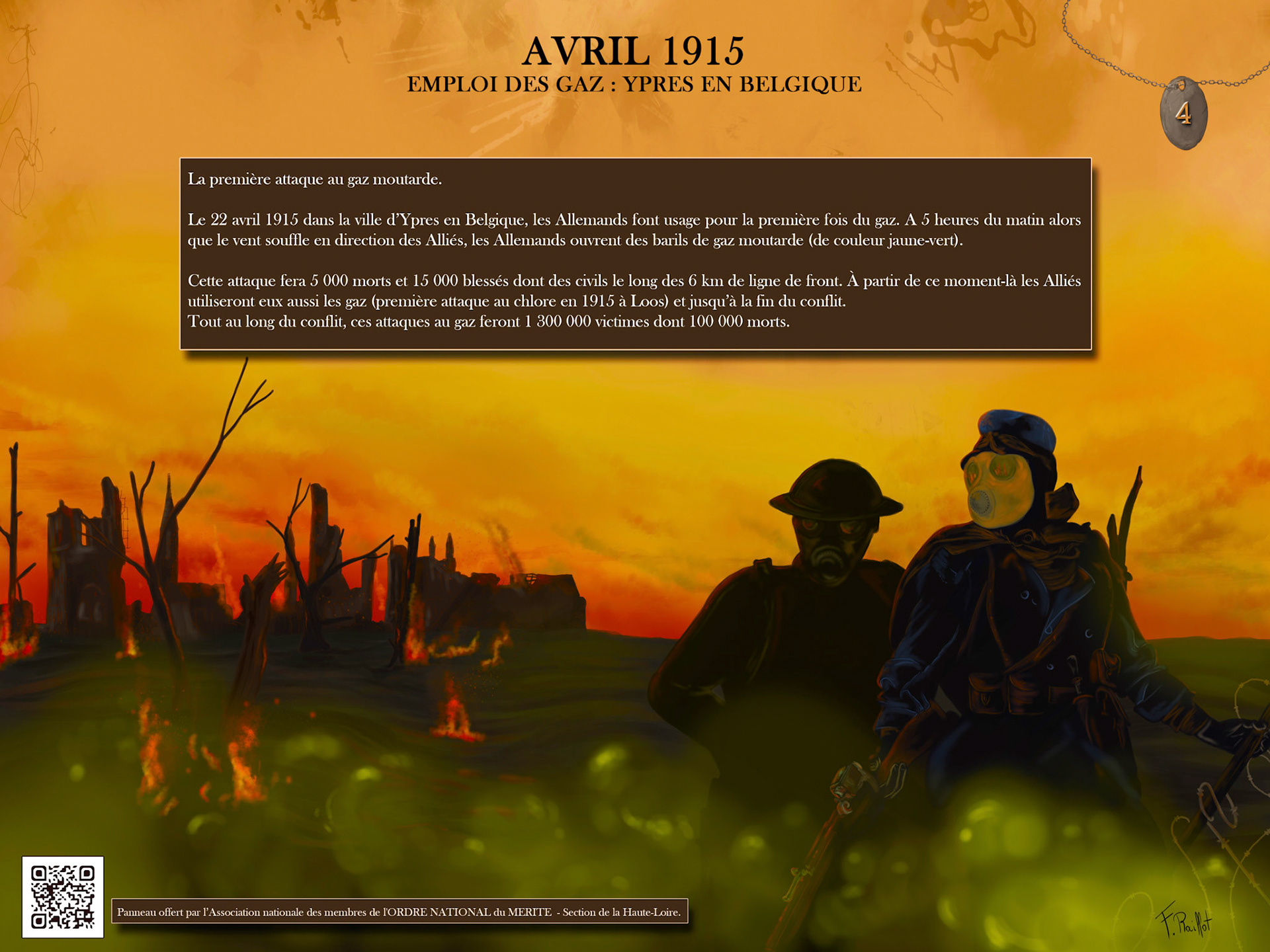 Tableau de commémoration de la 1er guerre mondiale