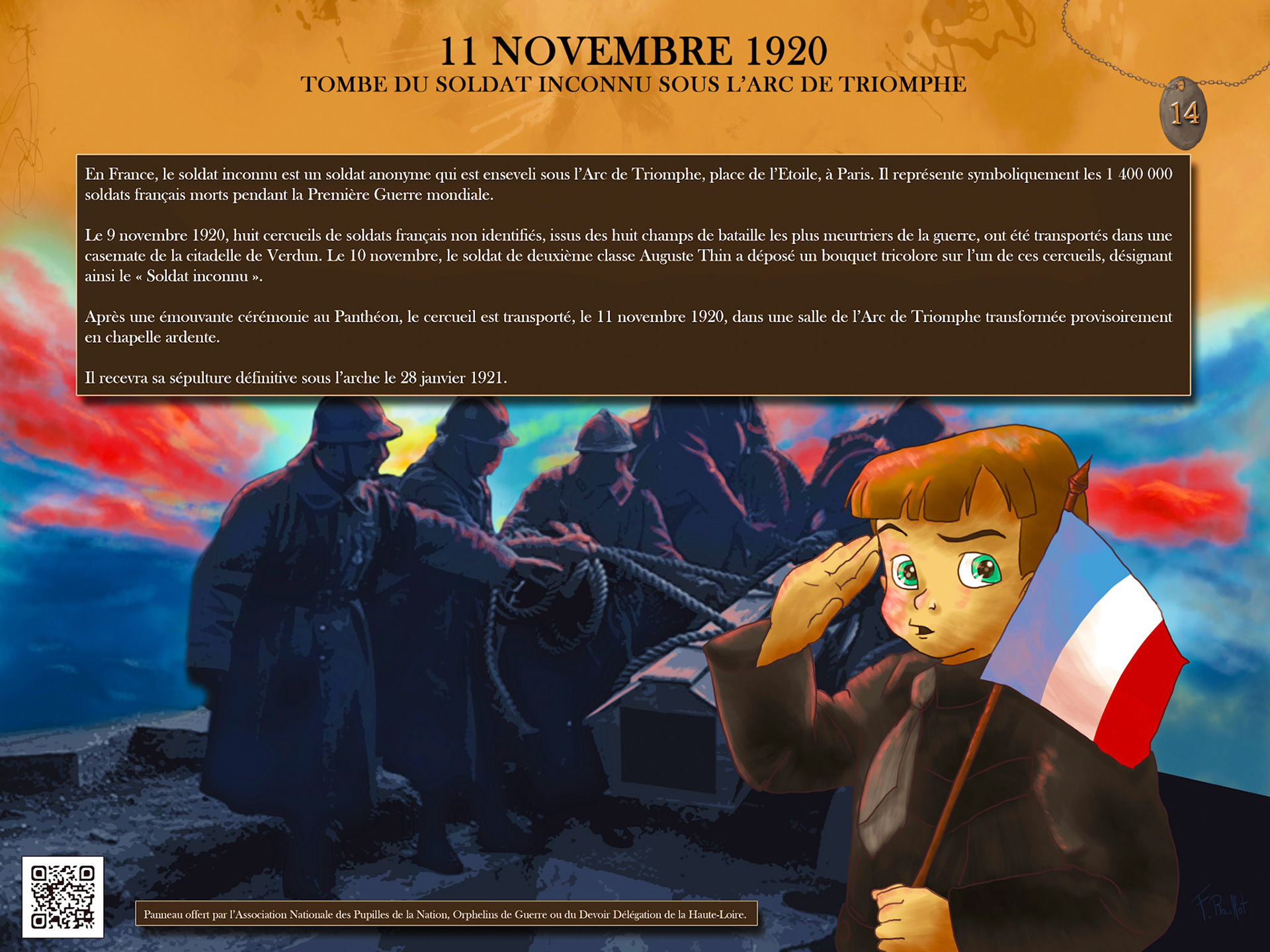 Tableau de commémoration de la 1er guerre mondiale