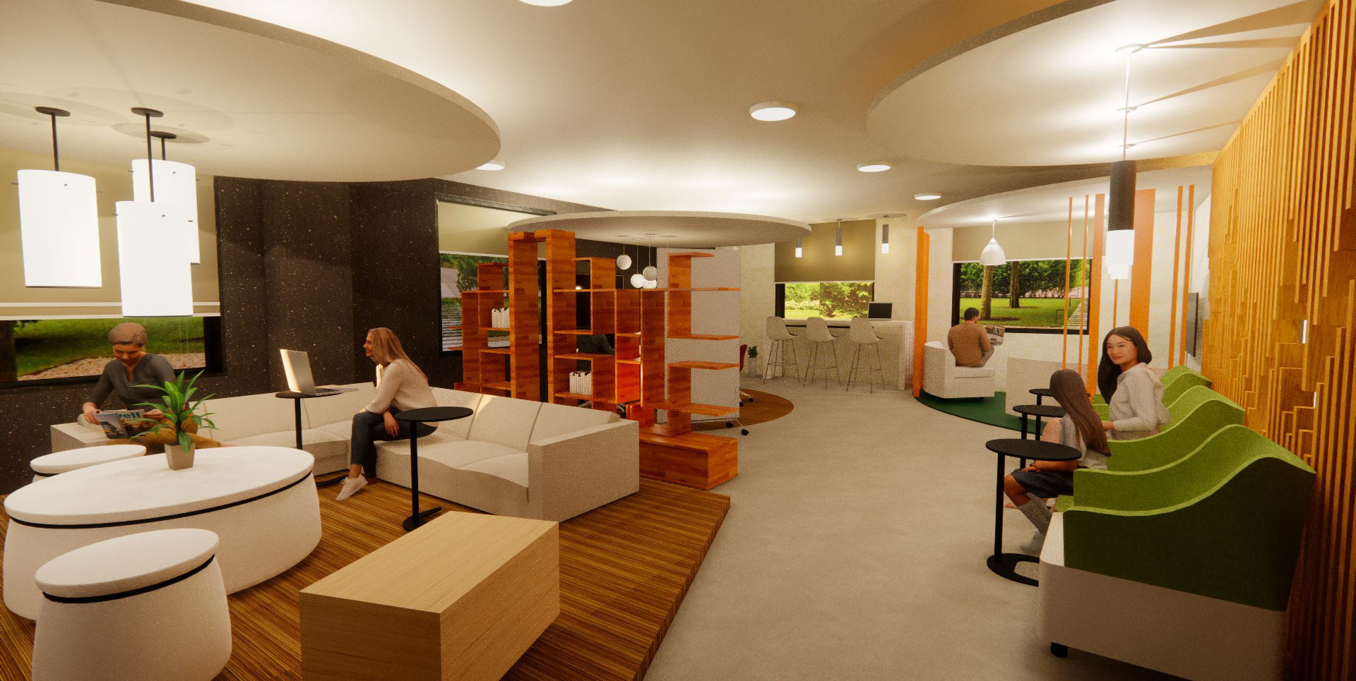 Full view of the study lounge