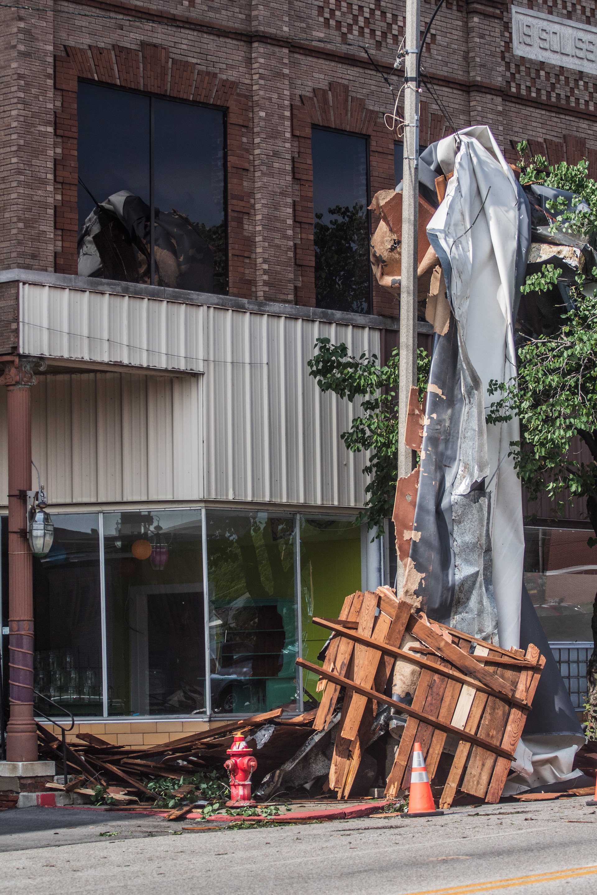 An EF1 tornado blows through the middle of Sapulpa in early June.