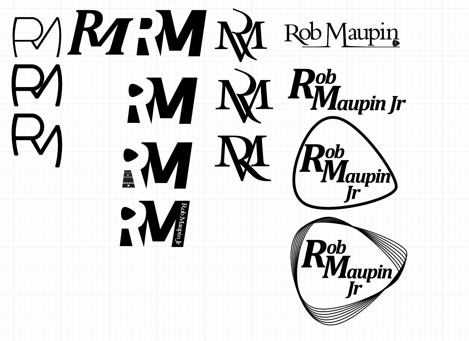 Logo Designs for local musician made in collaboration with Holly Wholahan.  These were my contributions.