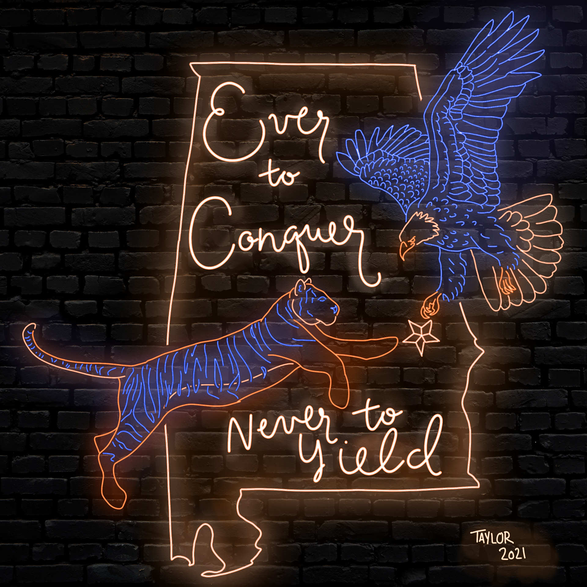 Every to Conquer Neon Light Mockup