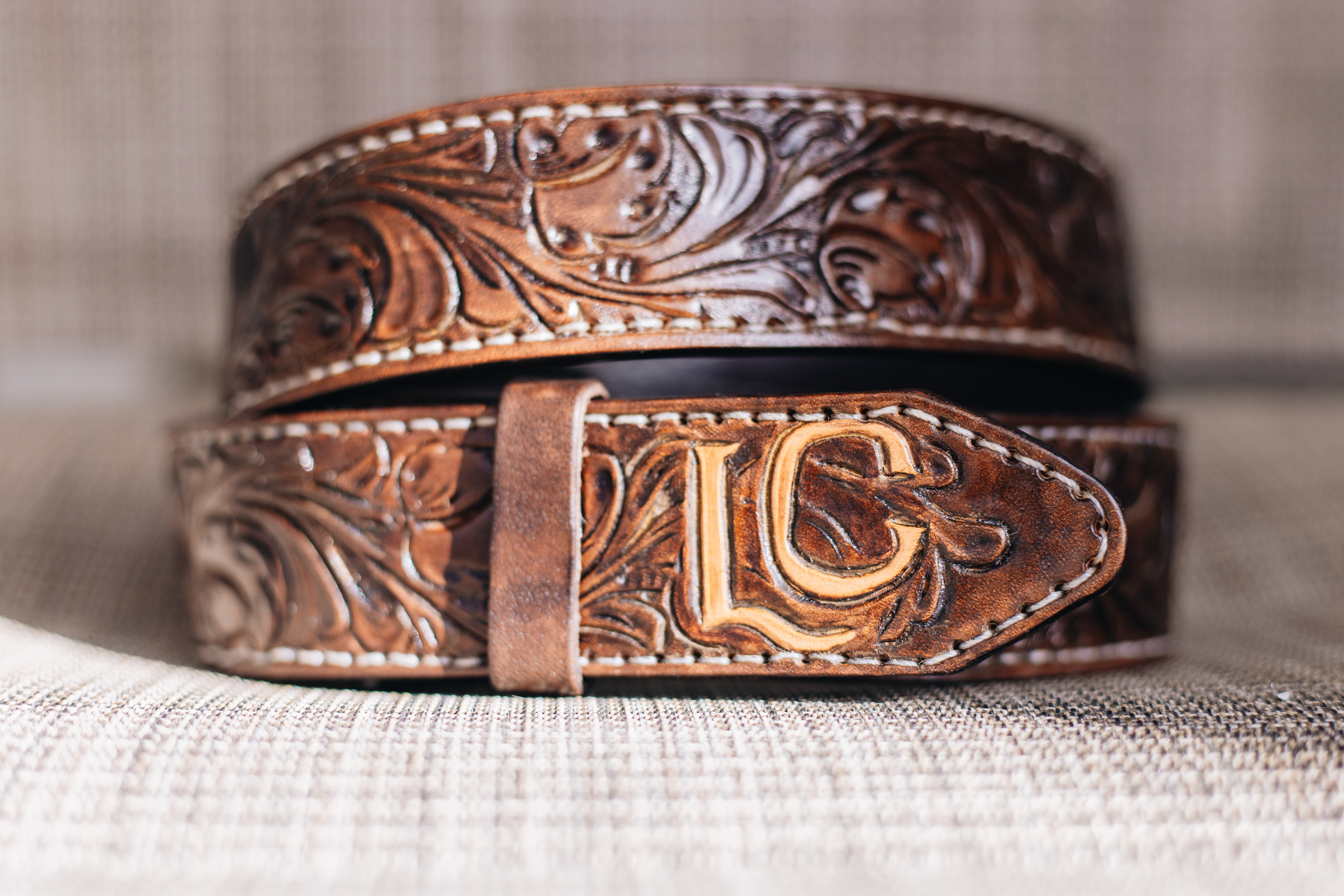 Handmade Tooled Leather Western Belt