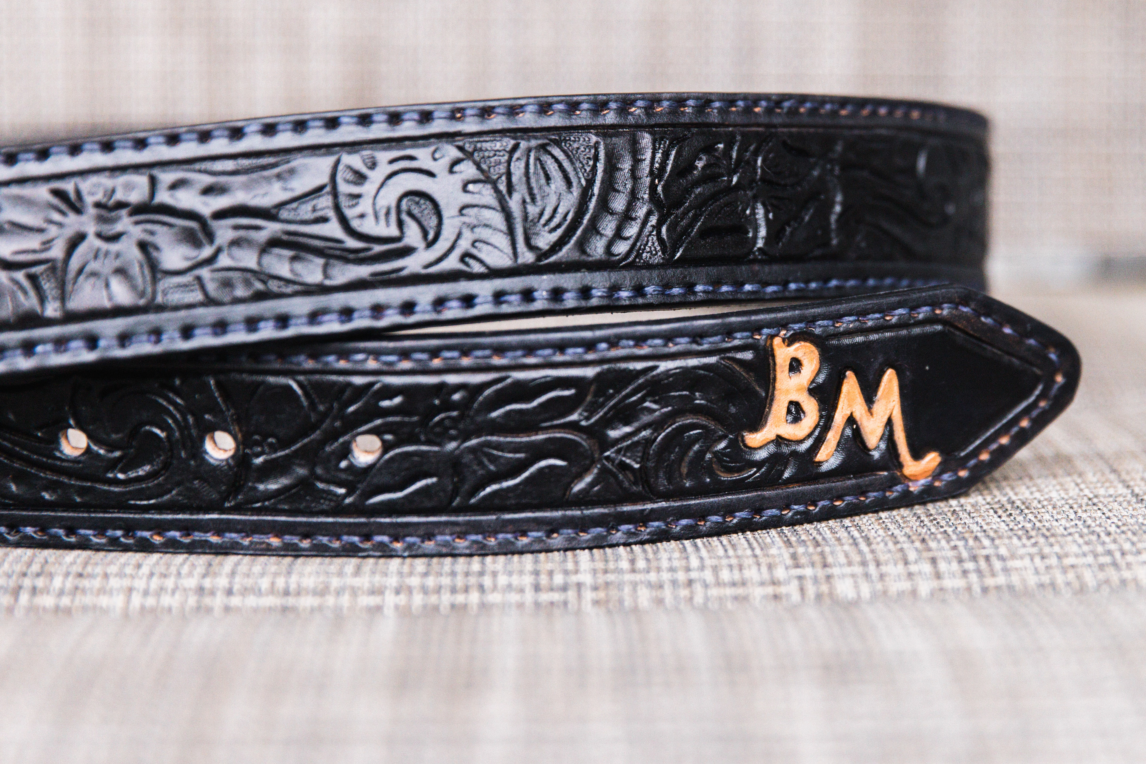 Handmade Tooled Leather Western Belt
