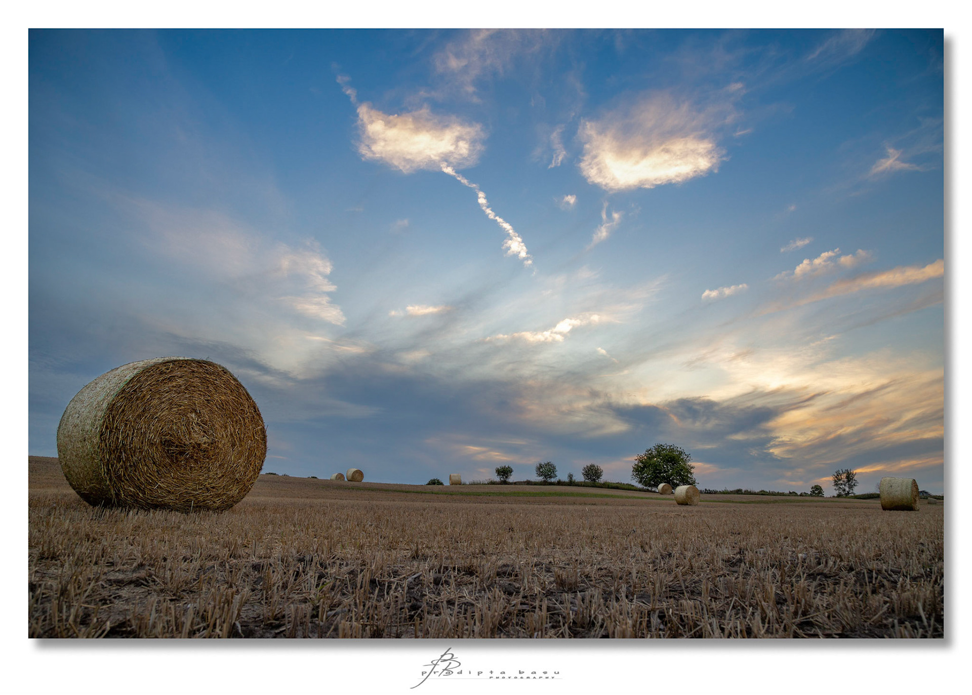 Hay Bales at sunset