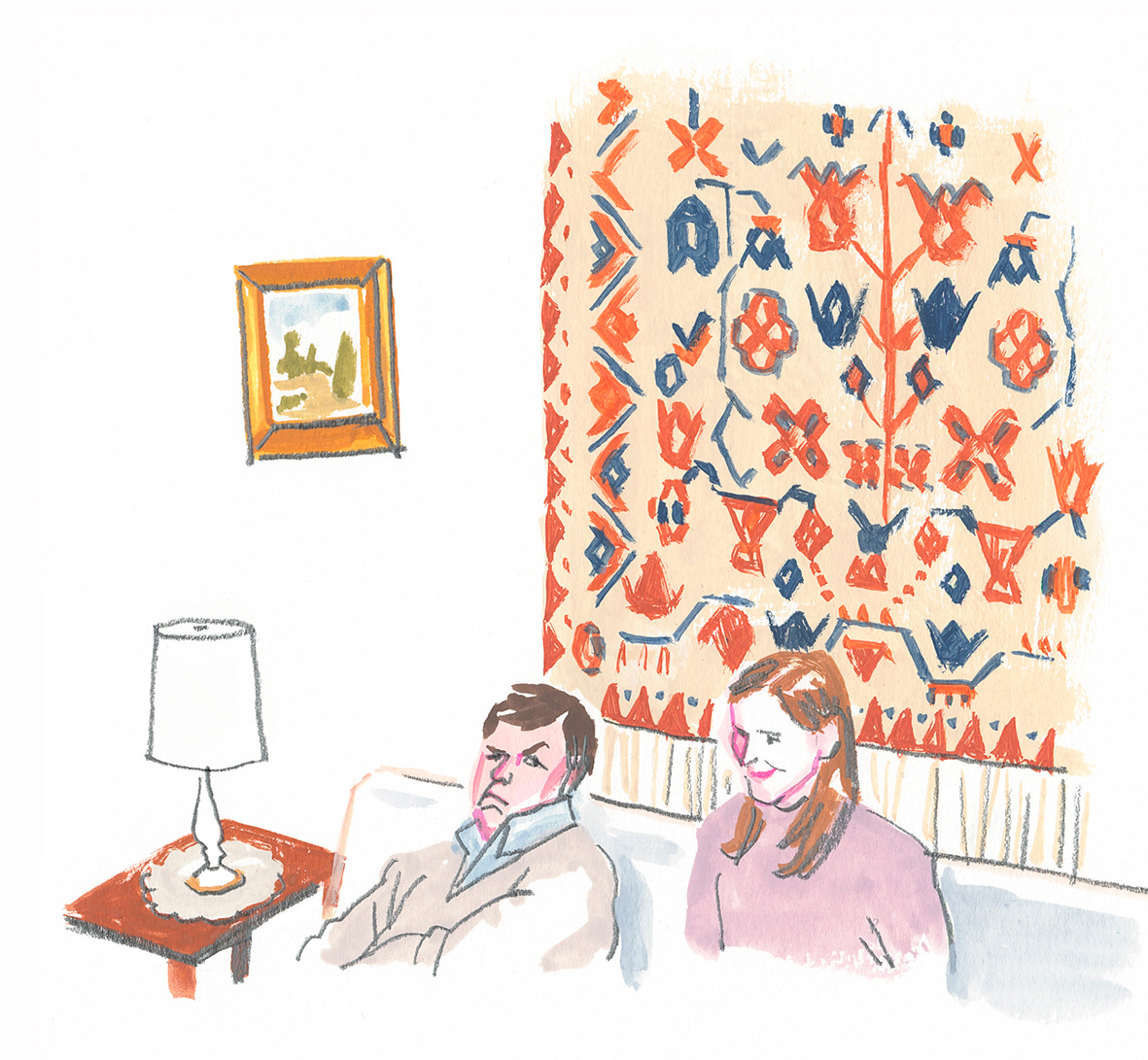 My parents + dad making a face