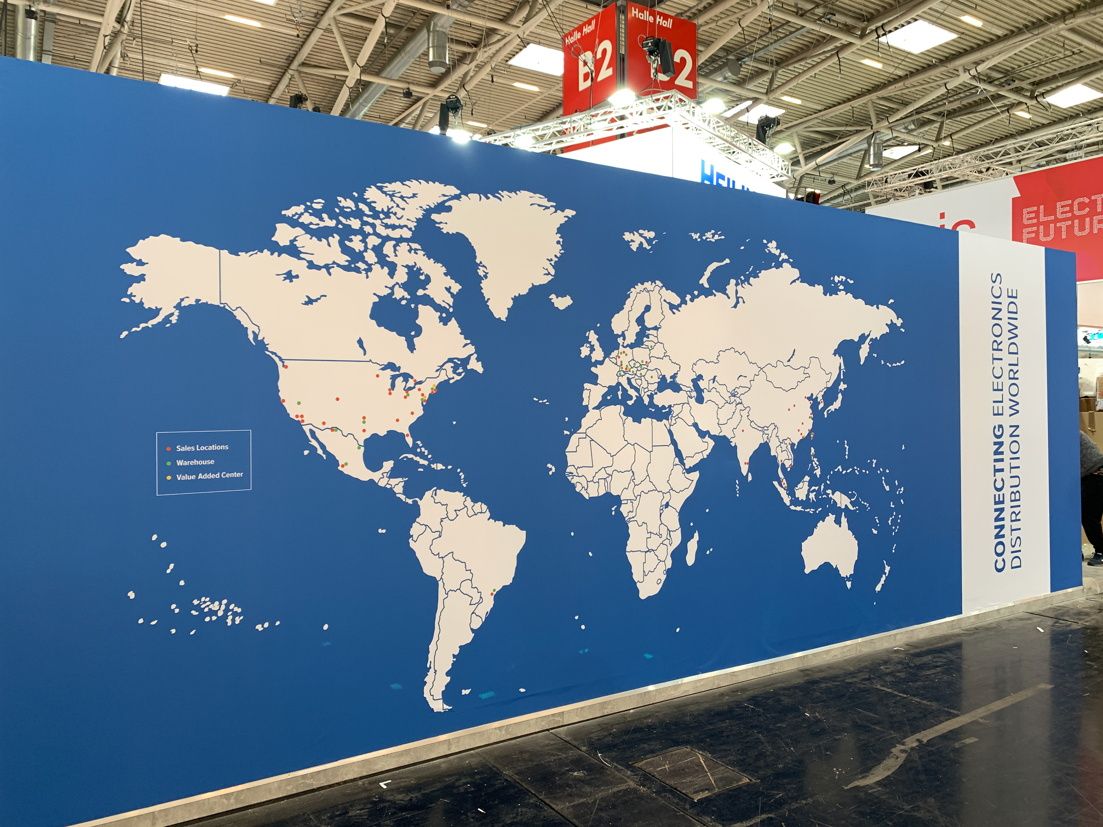 2022 Electronica Trade Show Booth 20'x30' - Germany - left side wall