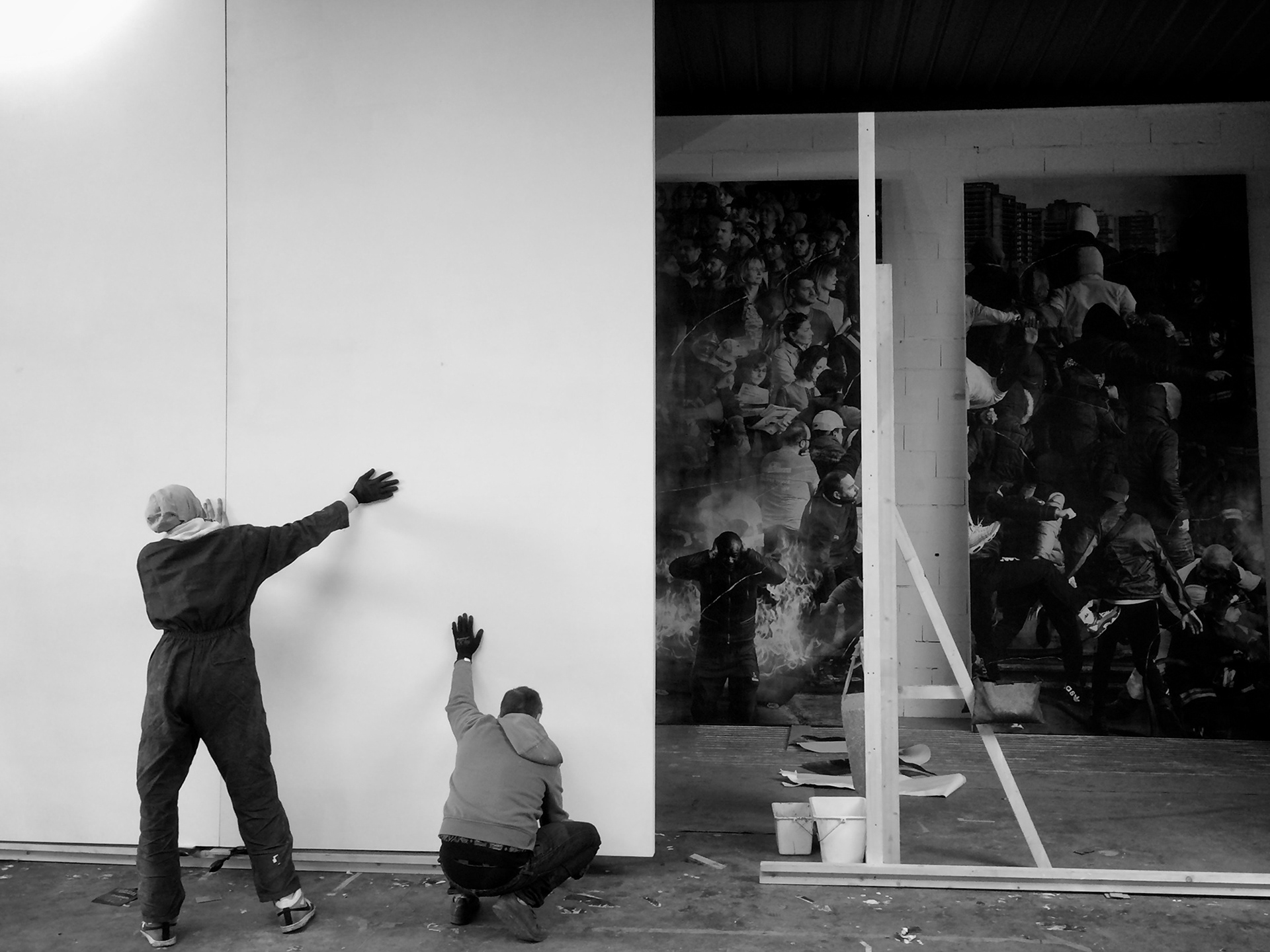 Préparation de la fresque