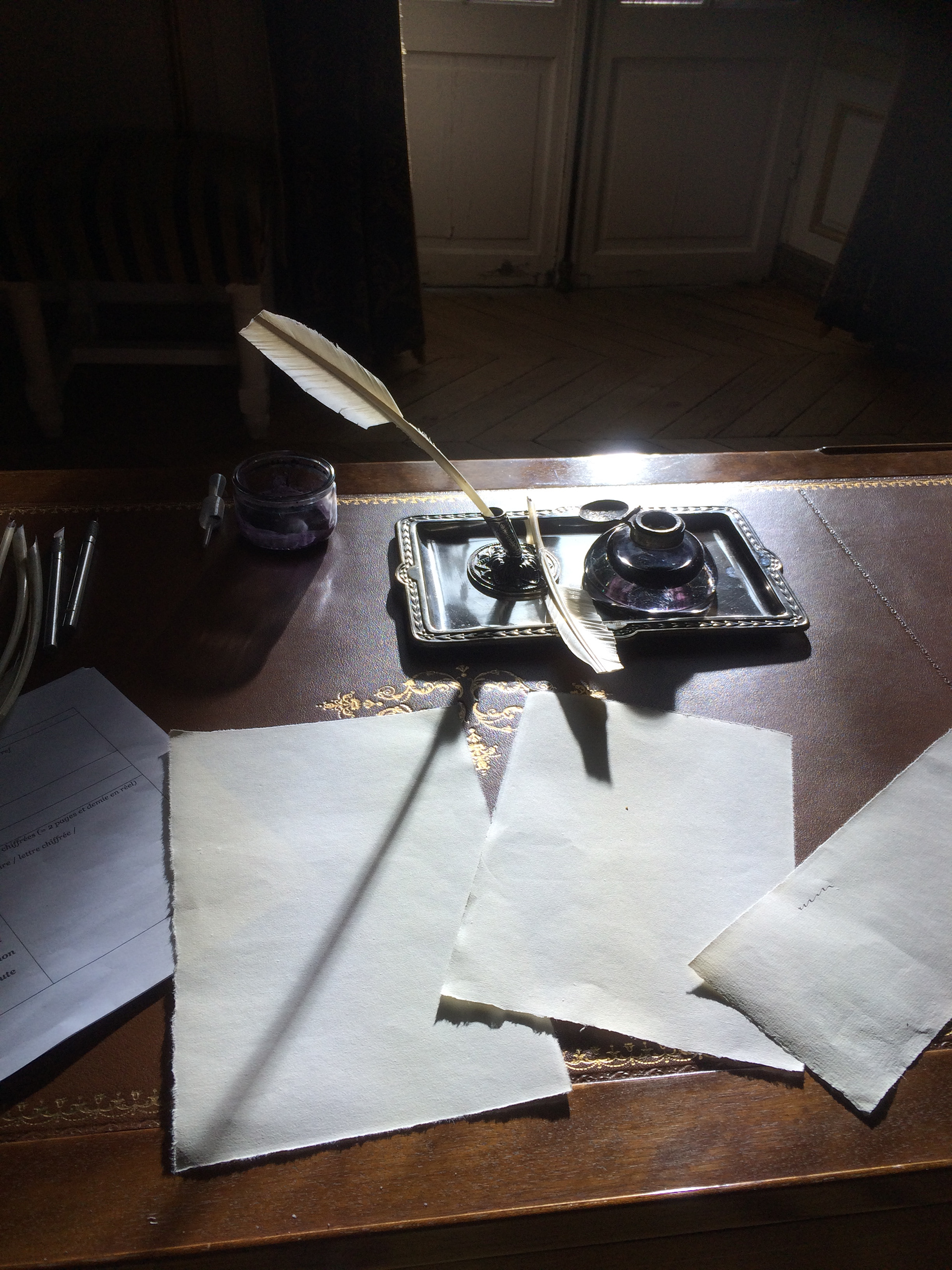 Tournage des calligraphies