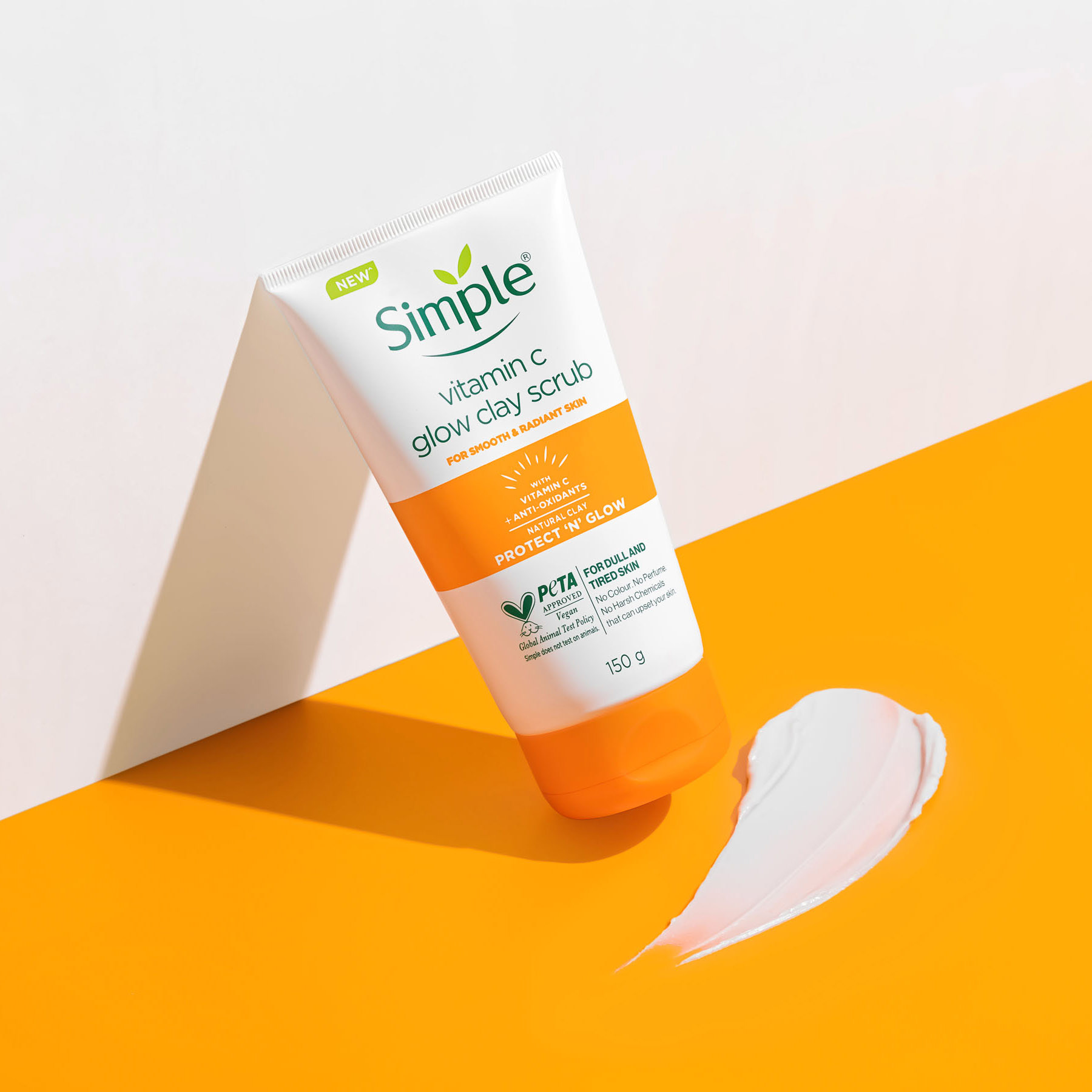 Product photography of Simple Vitamin C Glow Clay Scrub 