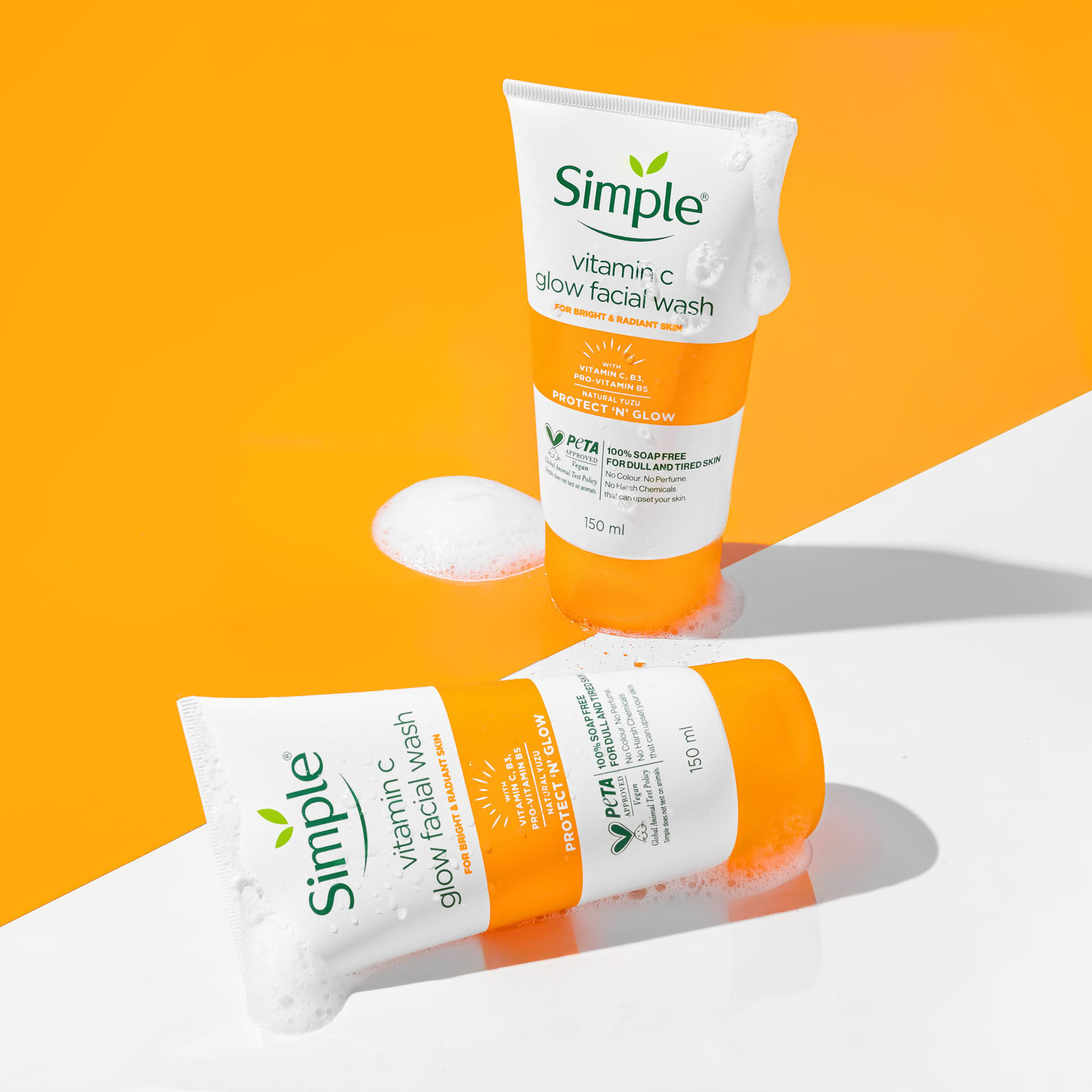 Product photography of Simple Vitamin C Glow Facial Wash