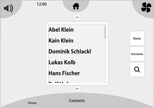 Wireframe phone (contacts)