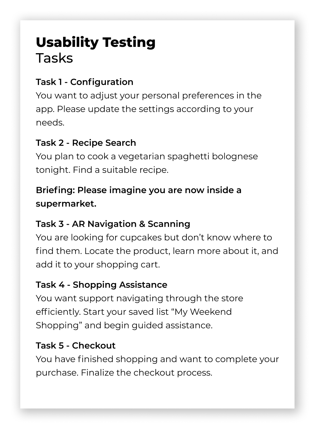 Tasks
