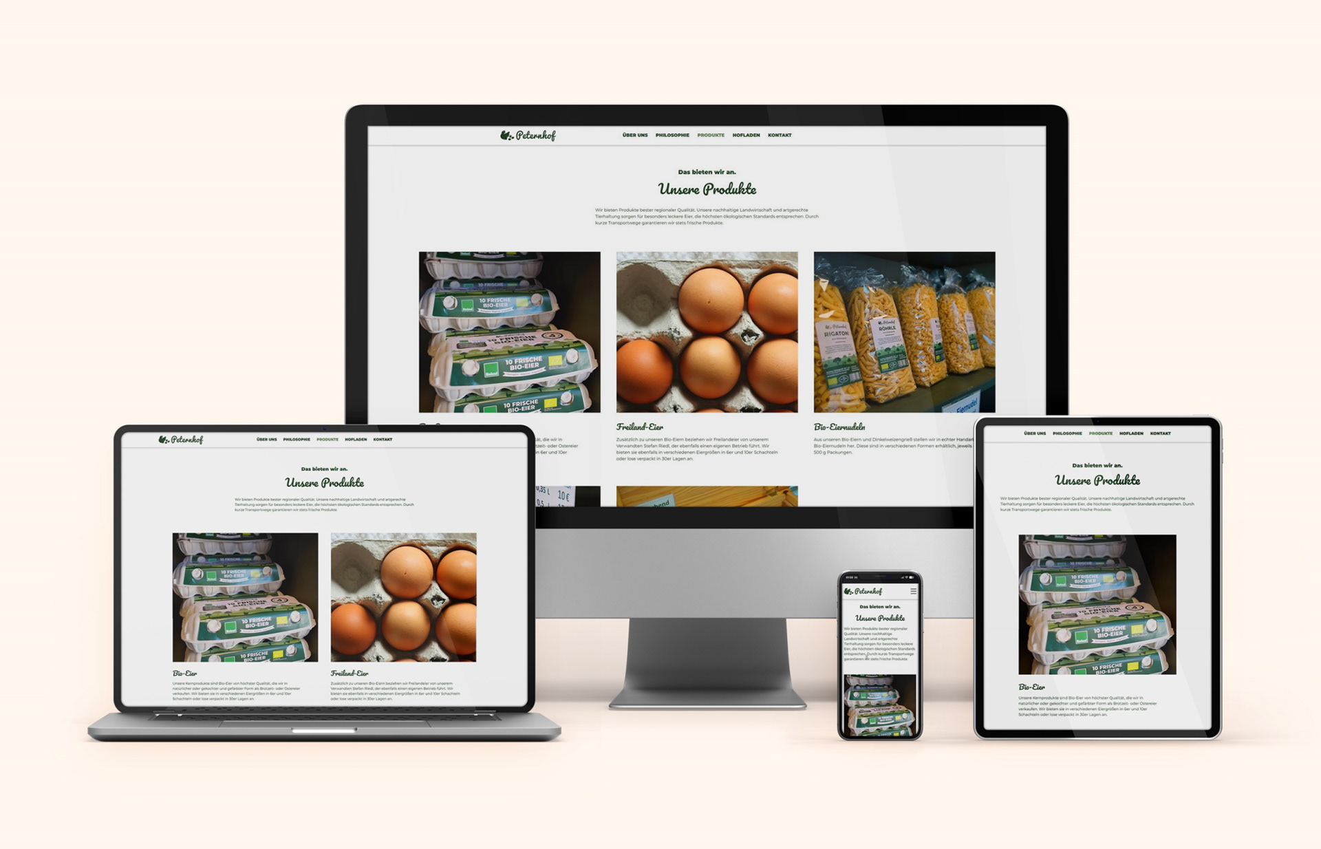 Responsive website for different devices of various sizes