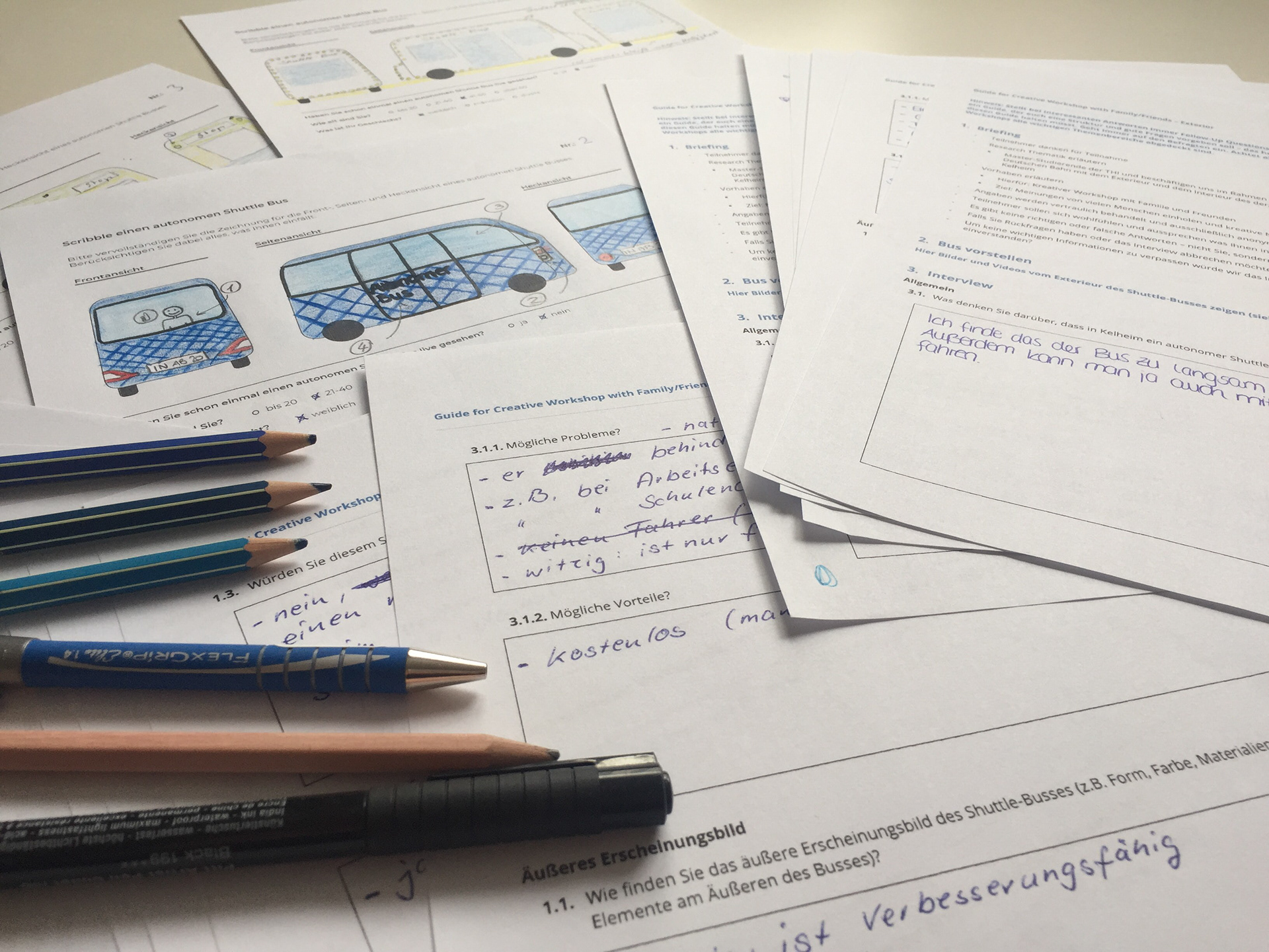 ‘Sketch a Bus’ task from the exterior creative workshop