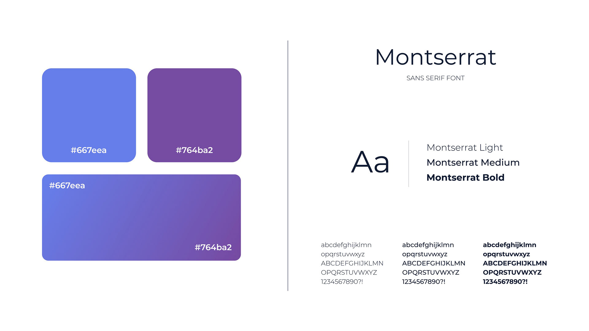 Color concept and typography