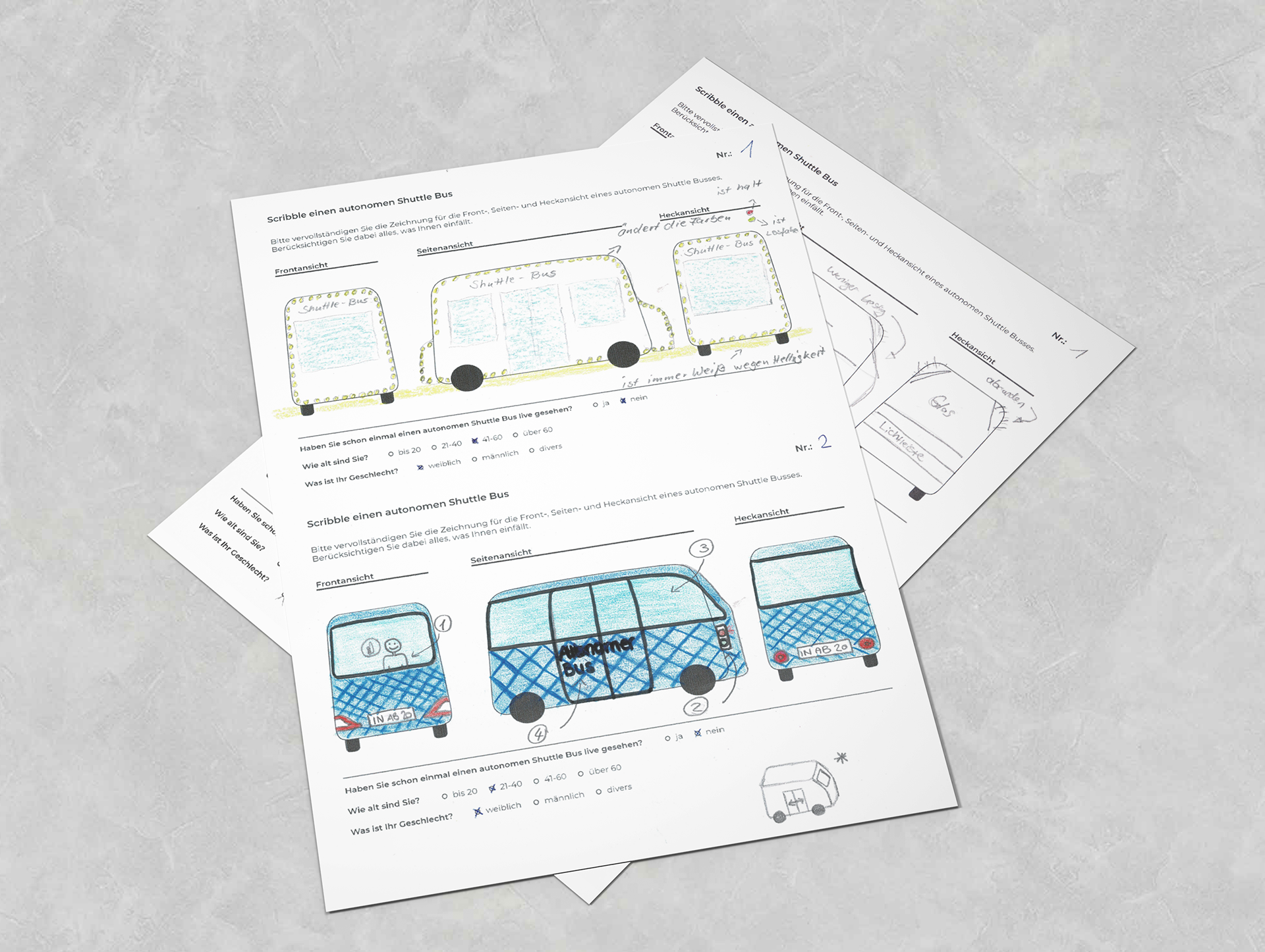 ‘Sketch a Bus’ task from the exterior creative workshop