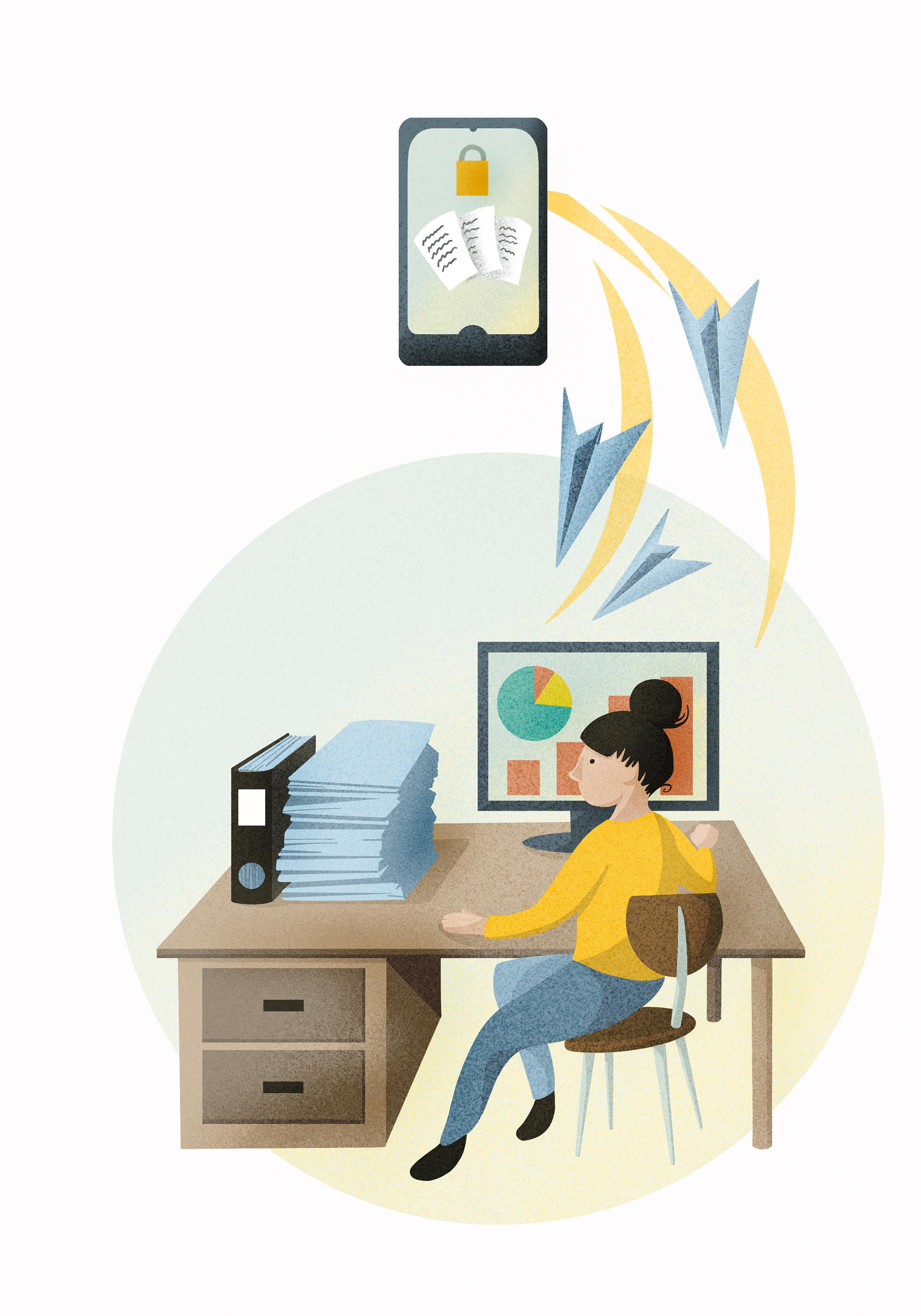 Frau am Schreibtisch