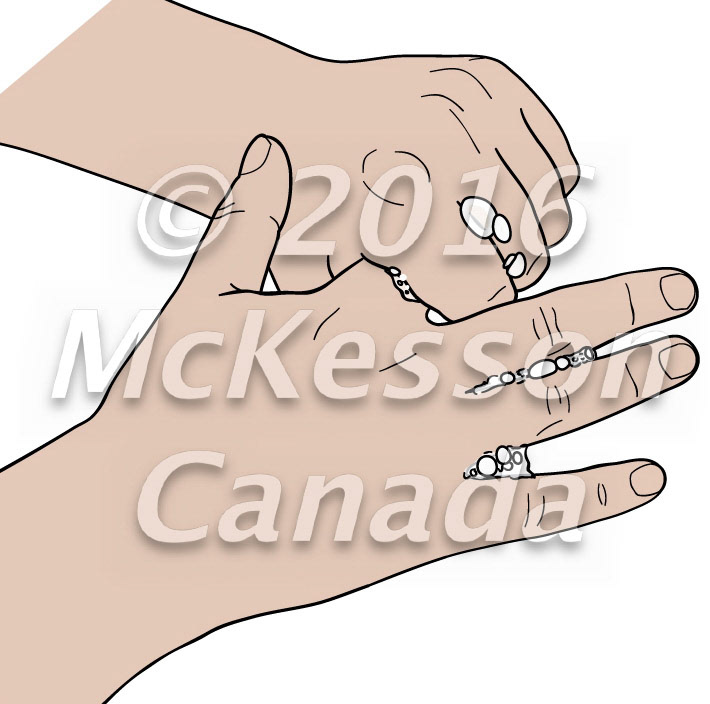 Scrub finger, wash hands