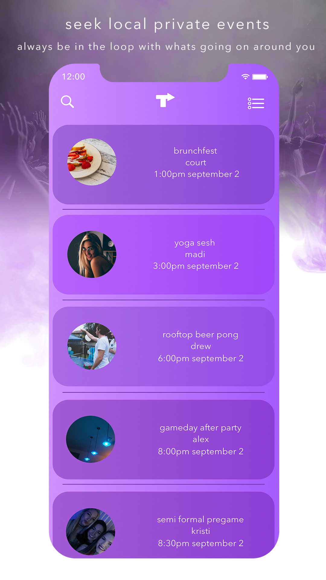 events page