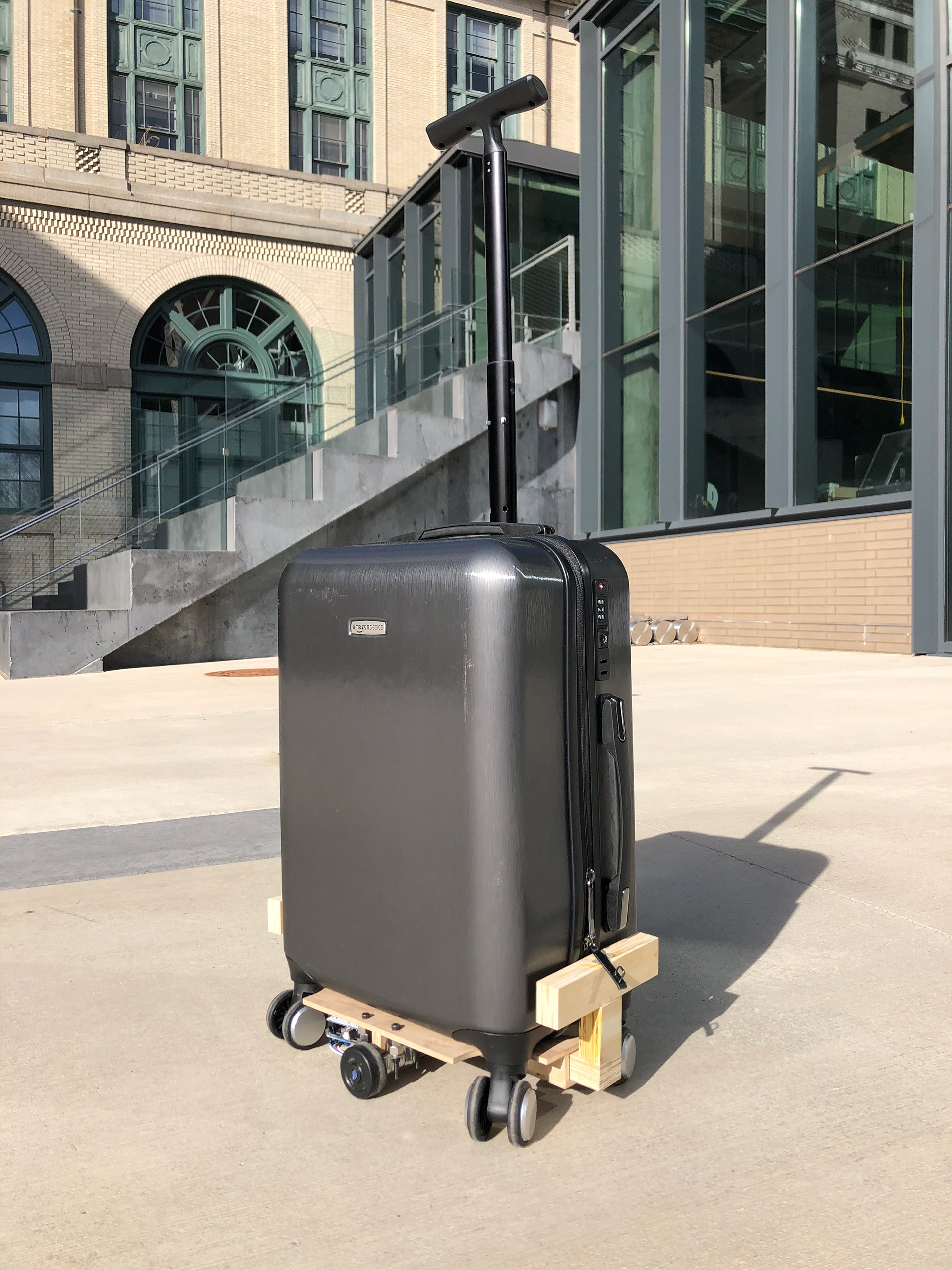 MASA mounted on a carry-on suitcase