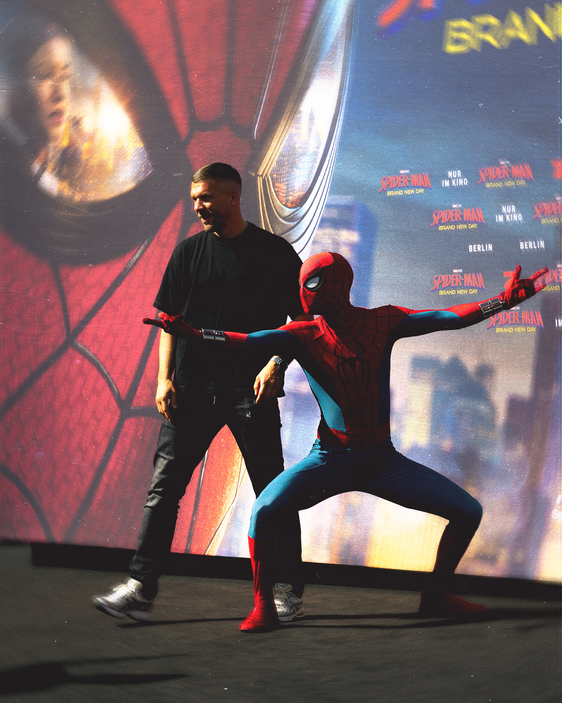 Lukas Podolski at the Spiderman Brand New Day Fanevent in Berlin