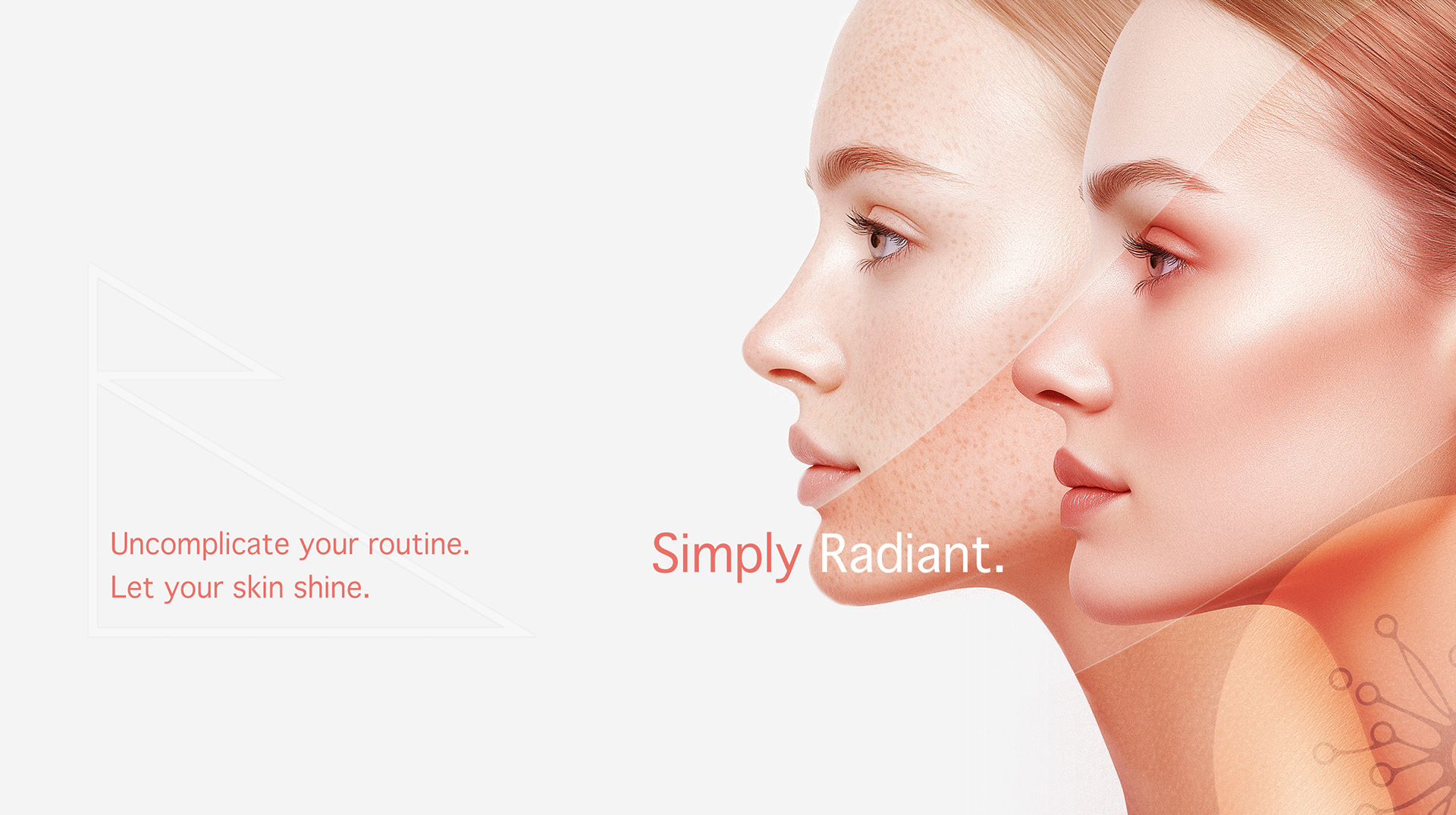 Visuals featuring diverse skin tones and geometric lines, representing inclusivity and scientific innovation