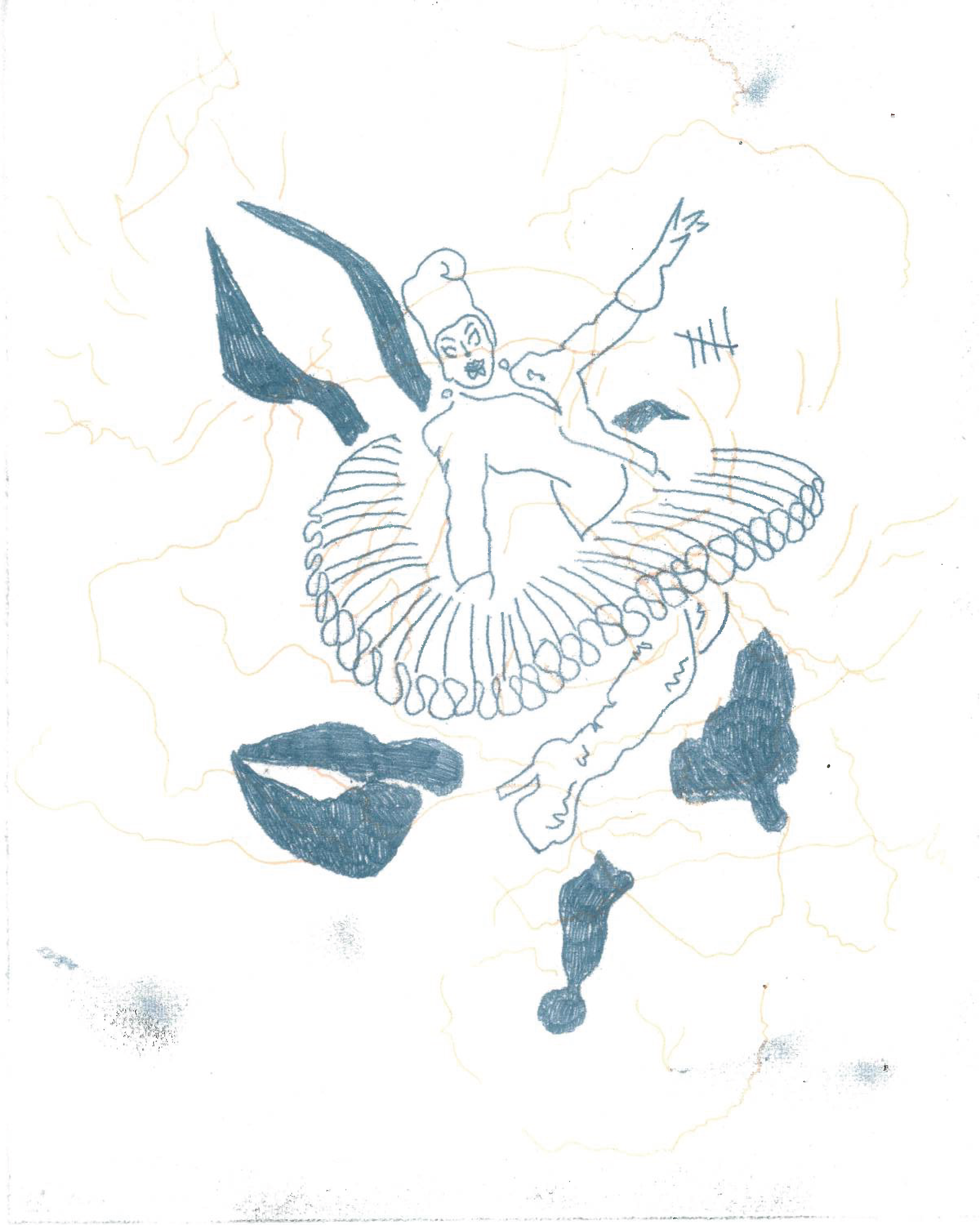 "in the field", 2/4, 2021, trace monoprint
