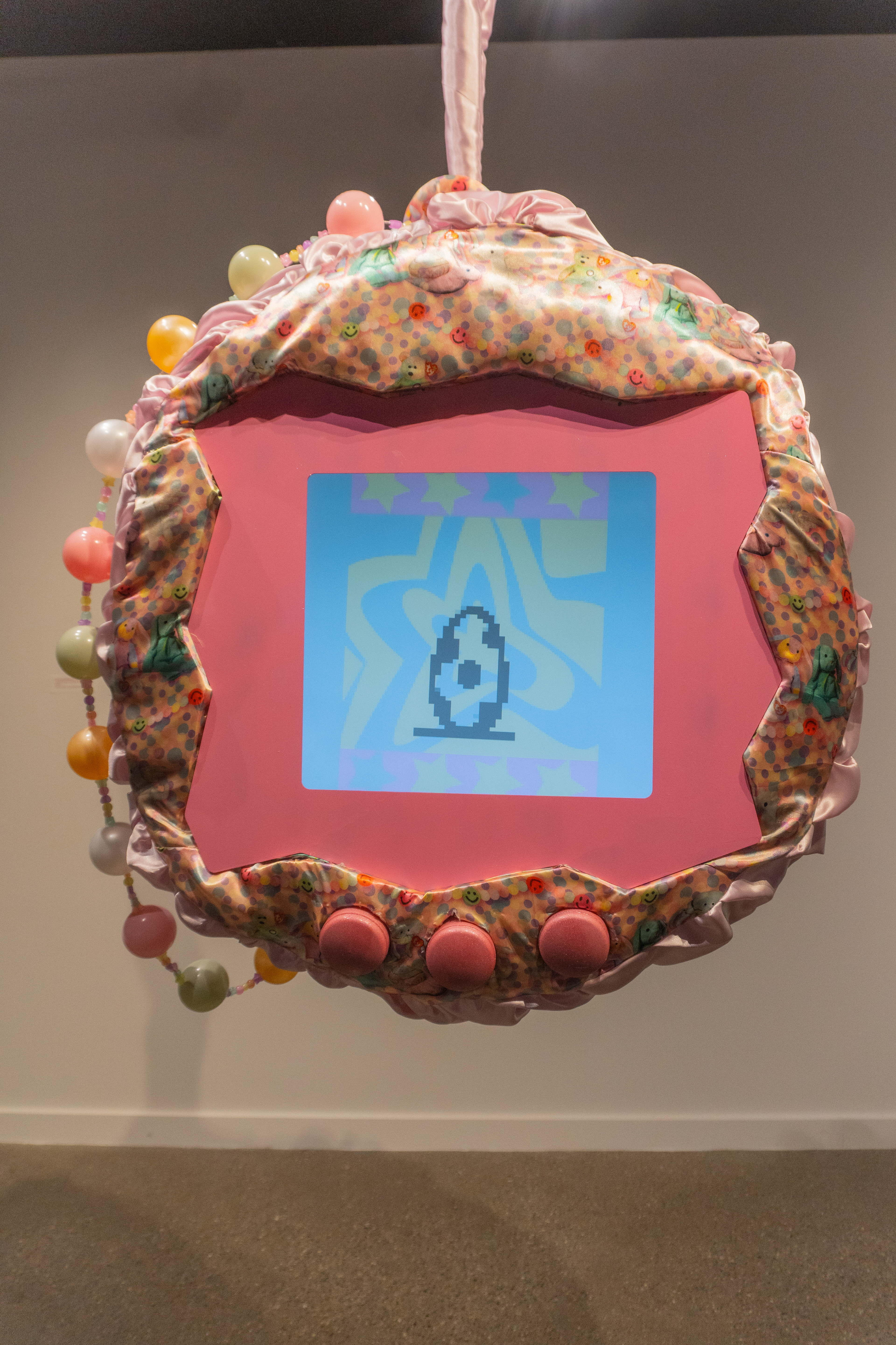 Tama Hair Makeover �🔆�, 2022 Layered Foam Insulation Board, Paper Mache, Acrylic, Satin, and Digital Animation