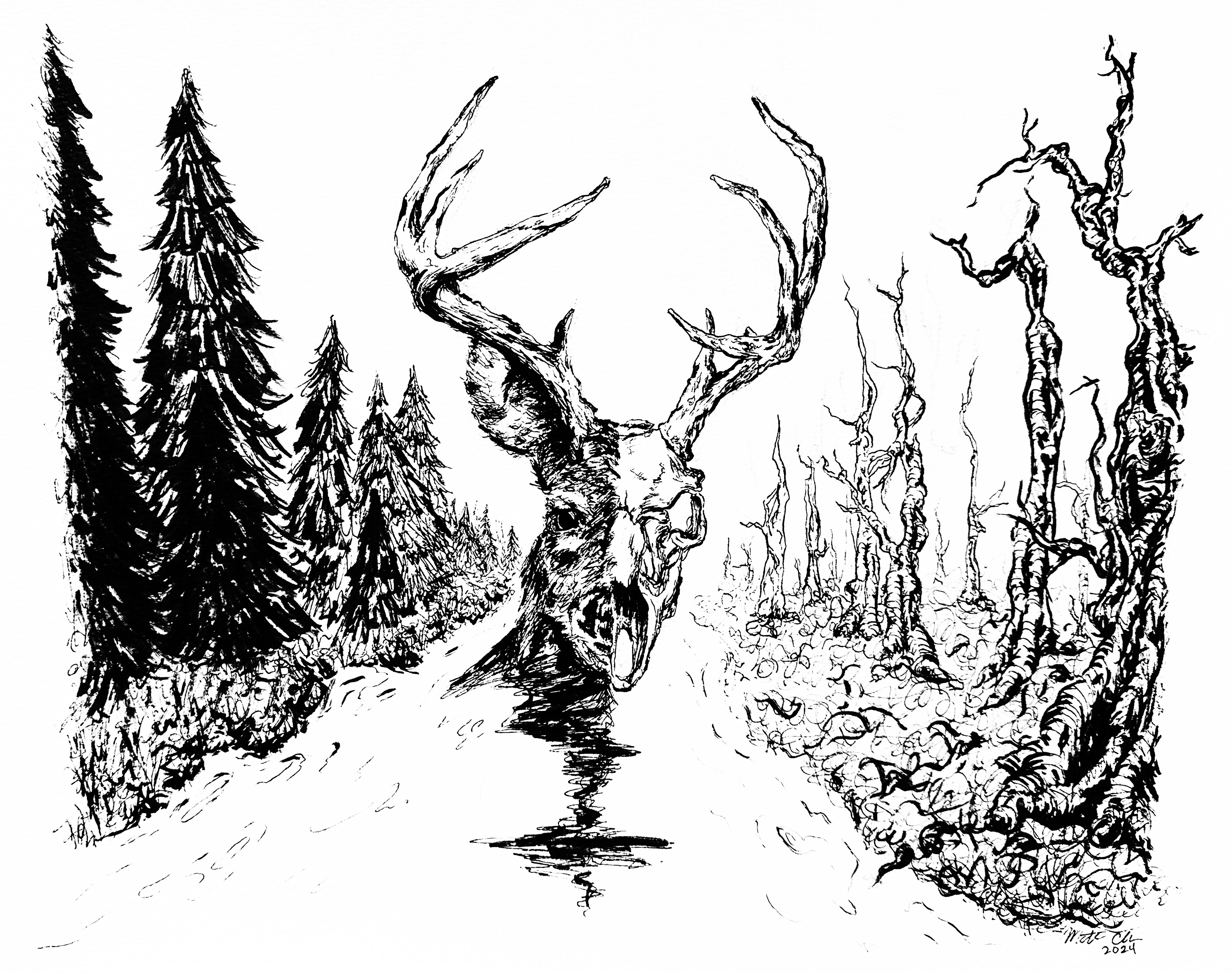 "Life and Death" / Ink on Bristol