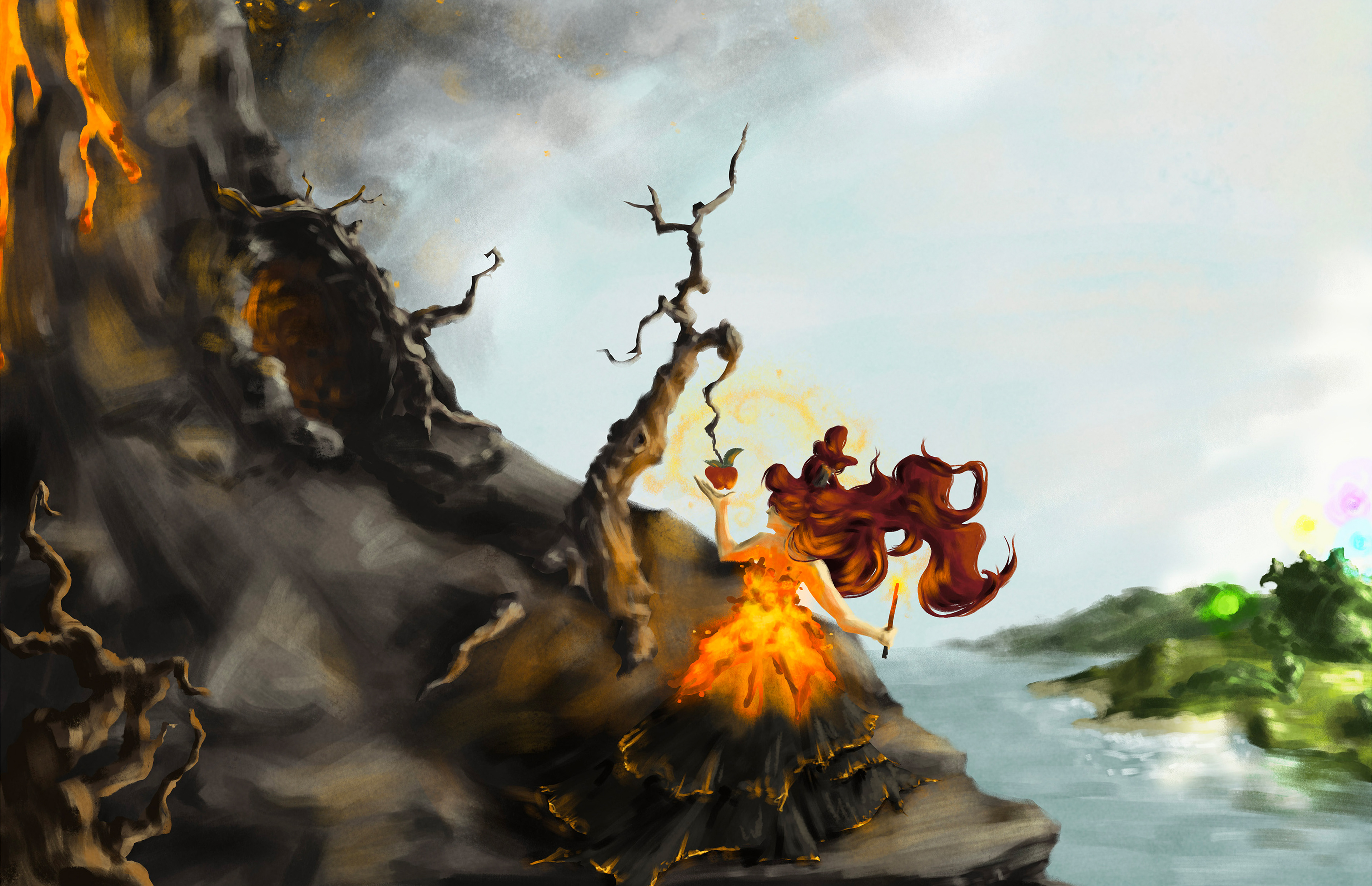 "Volcano Princess Character Exploration" / Photoshop