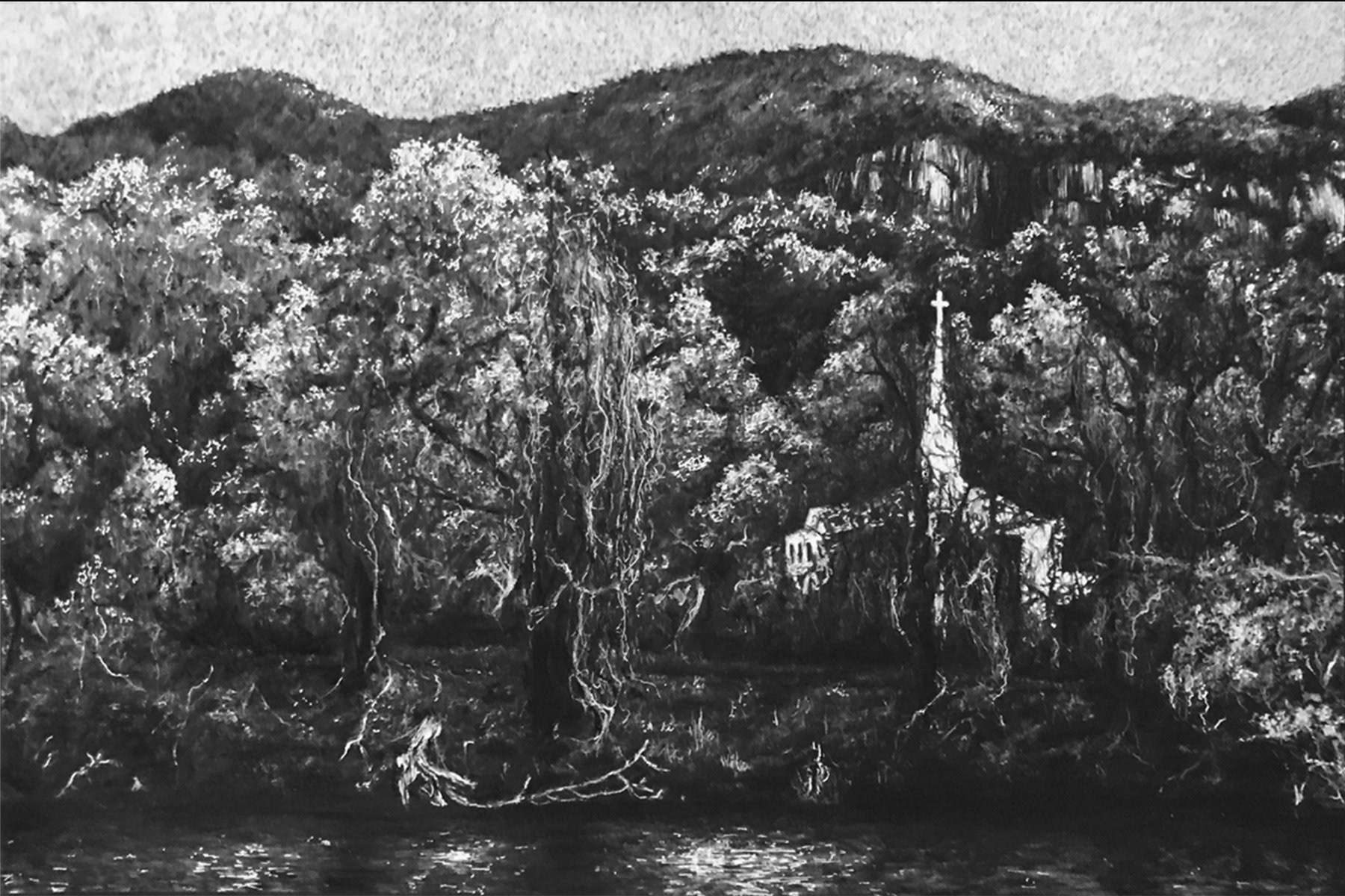 "Overcomer" / Charcoal and Ink on Toned Paper