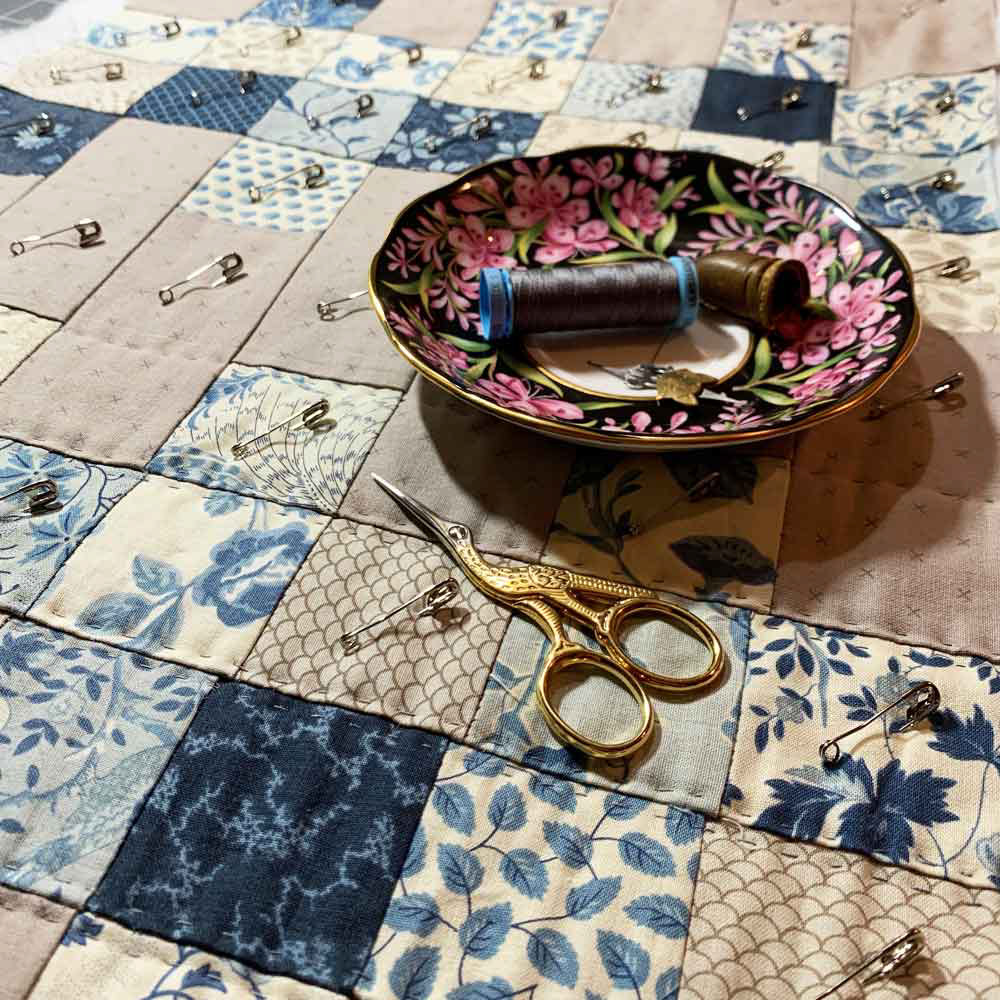 Bleu de France Table Runner in Process