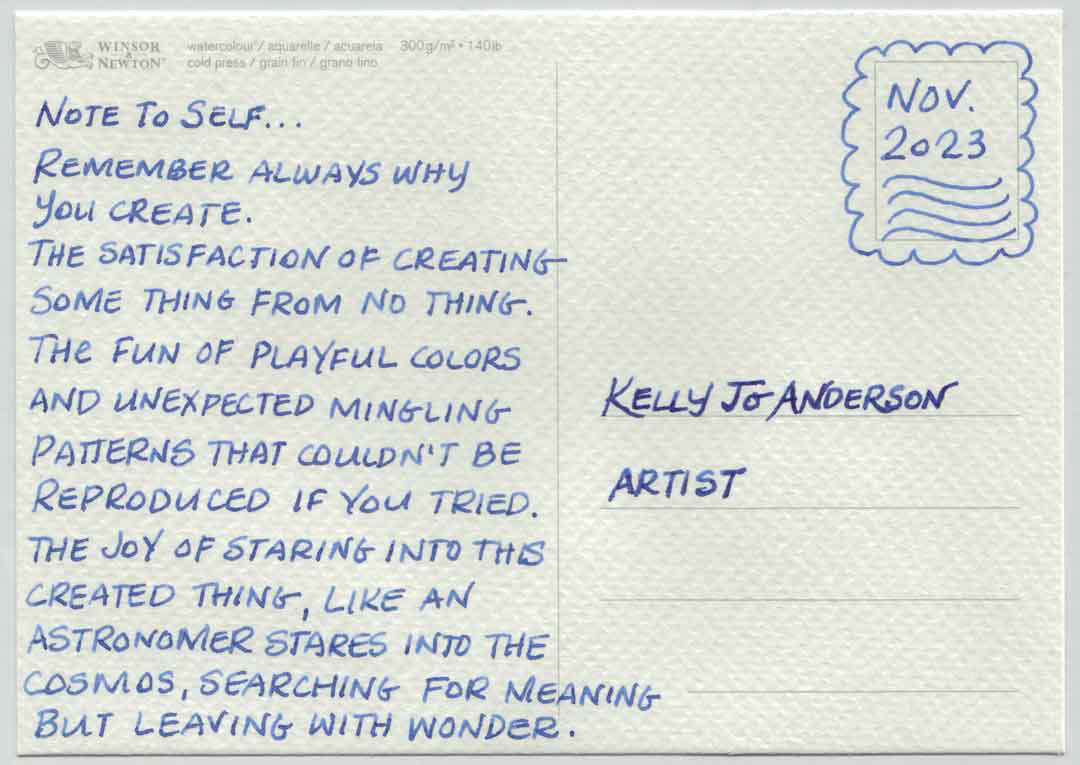 The message on the Note to Self Postcard