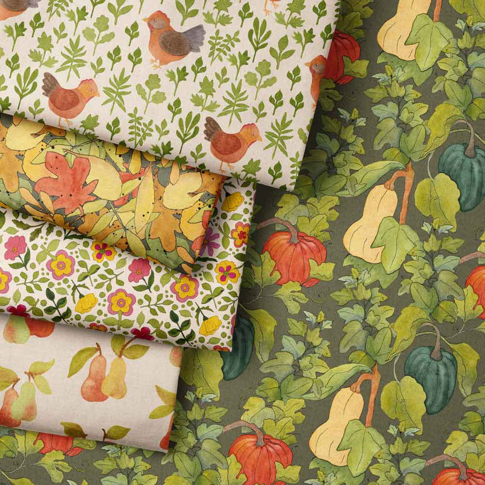Harvest Garden Surface Patter Fabric Designs