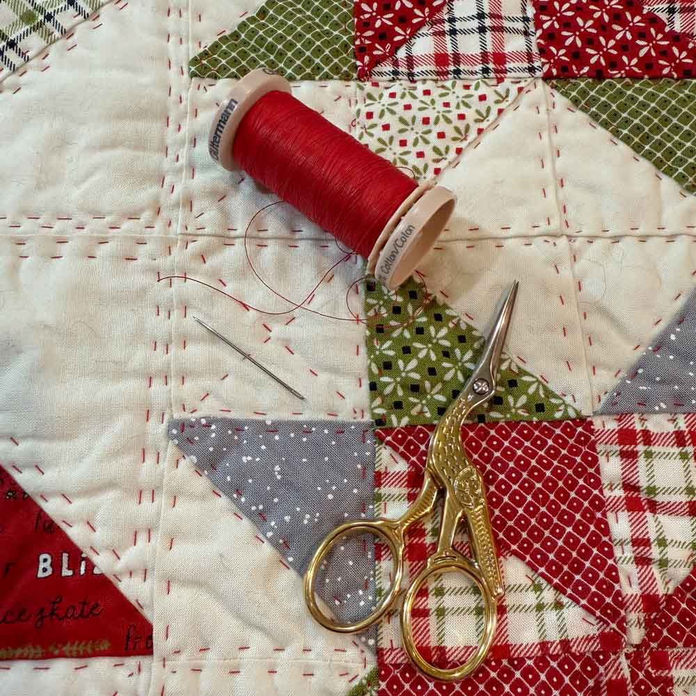 Hand Quilting in Process