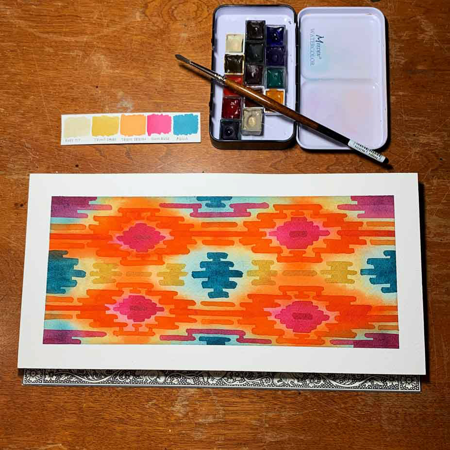 Watercolor Ikat Motif
