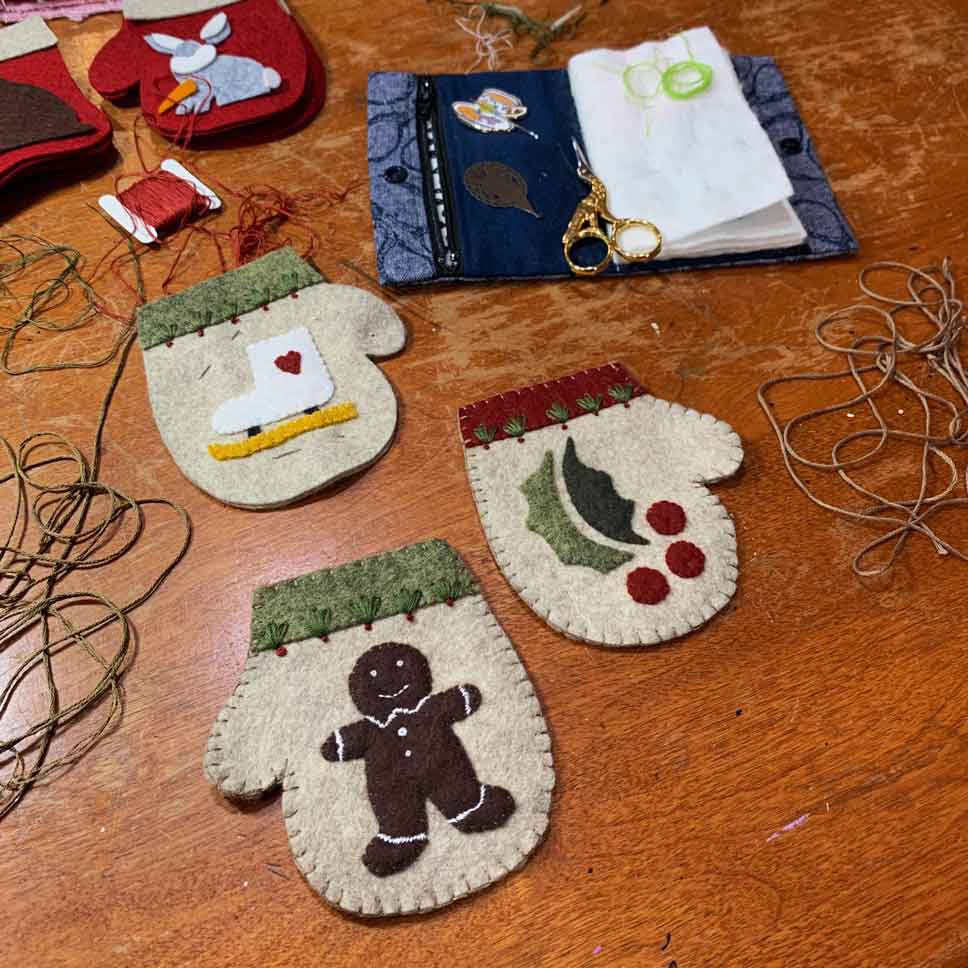 Felt Mittens WIP