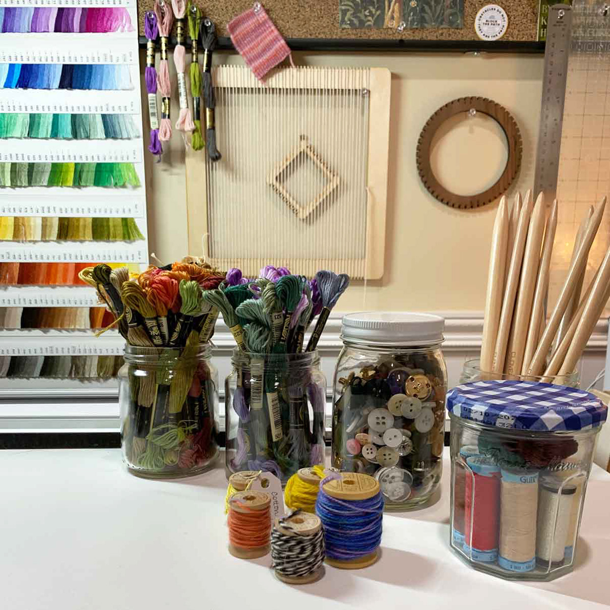 jars and spools for notions