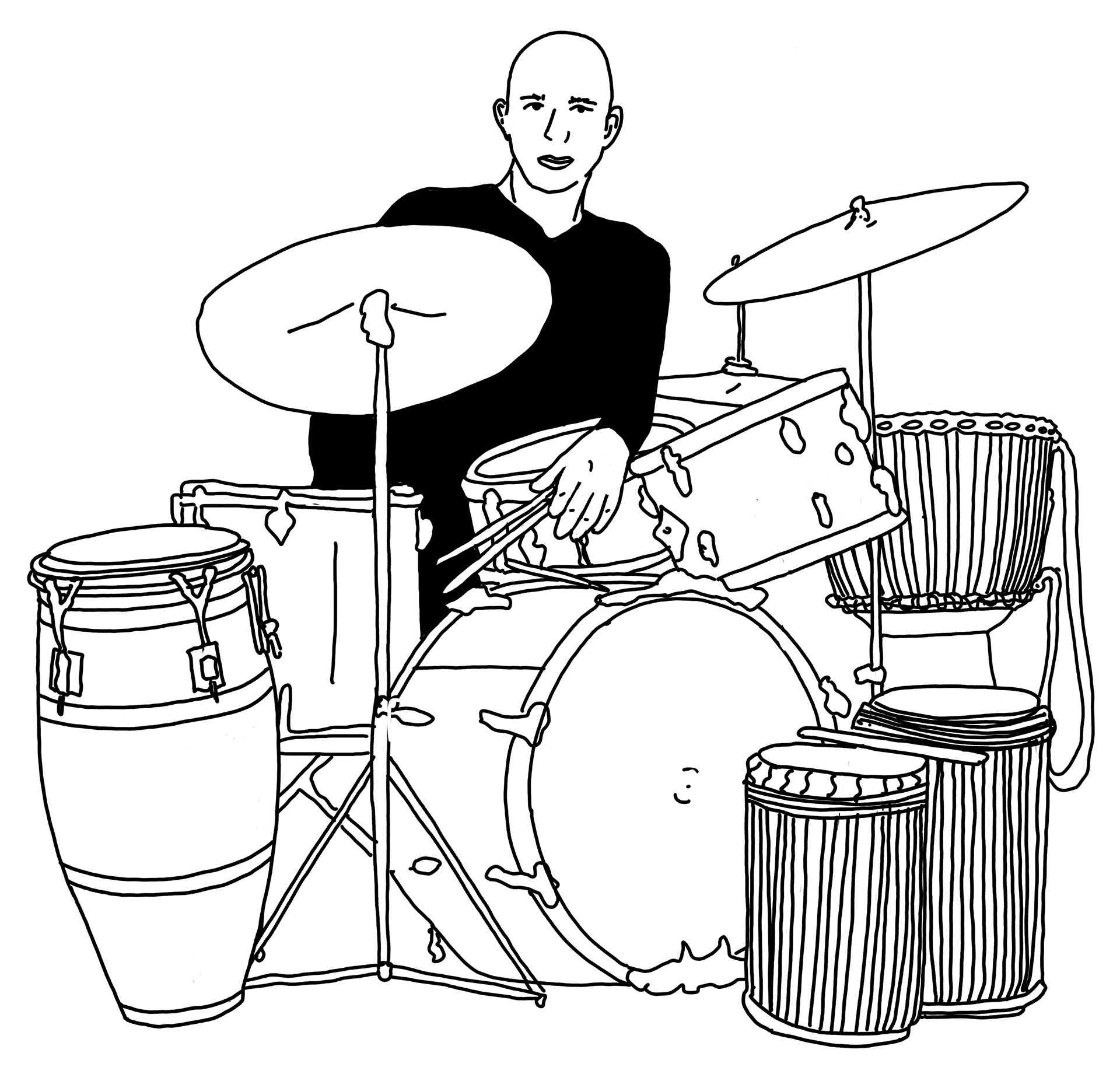 But even more than percussion, Aurel likes drums: a solitary drummer, self-taught by his own method, he seeks emotions in the rhythm.