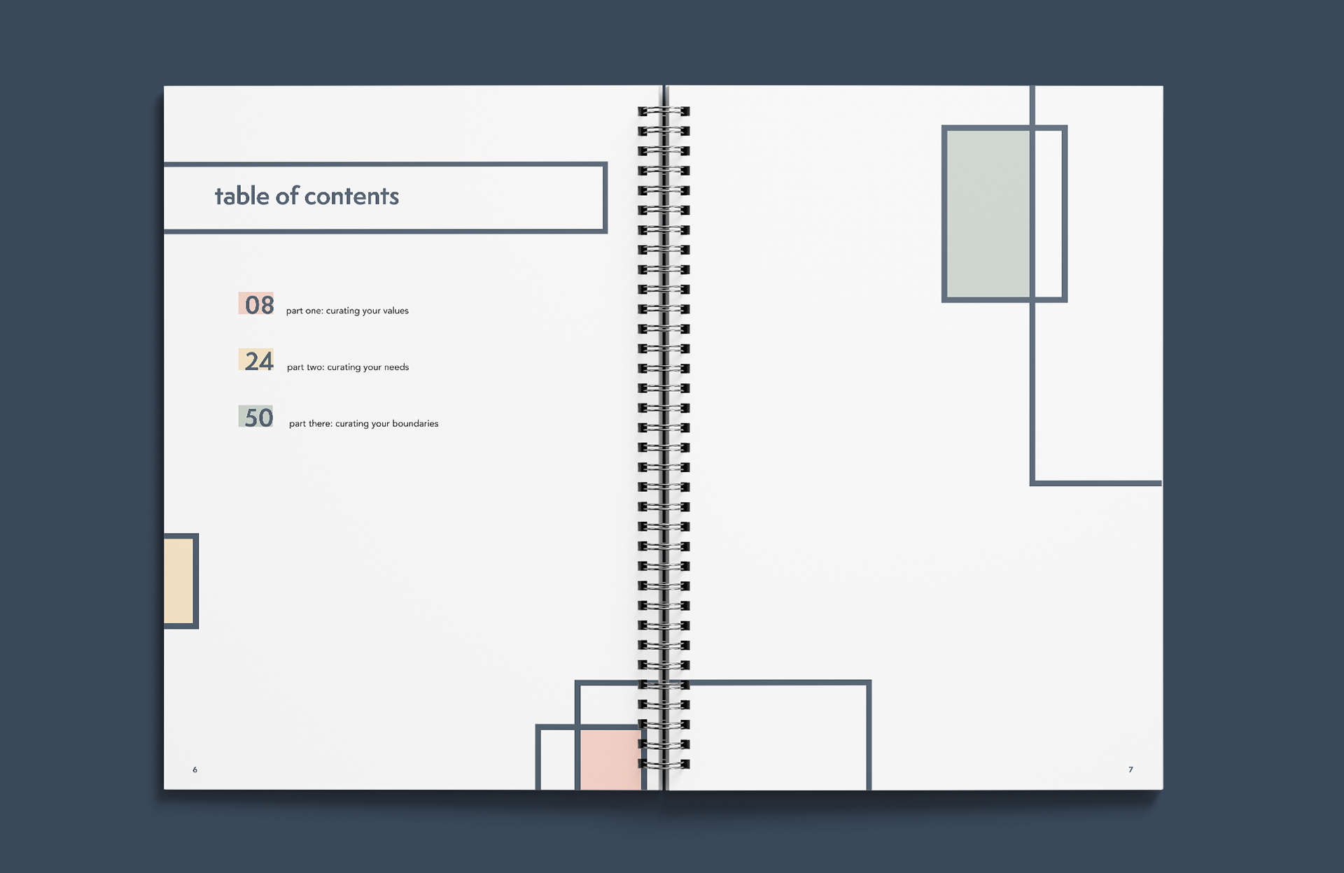 Table of contents.