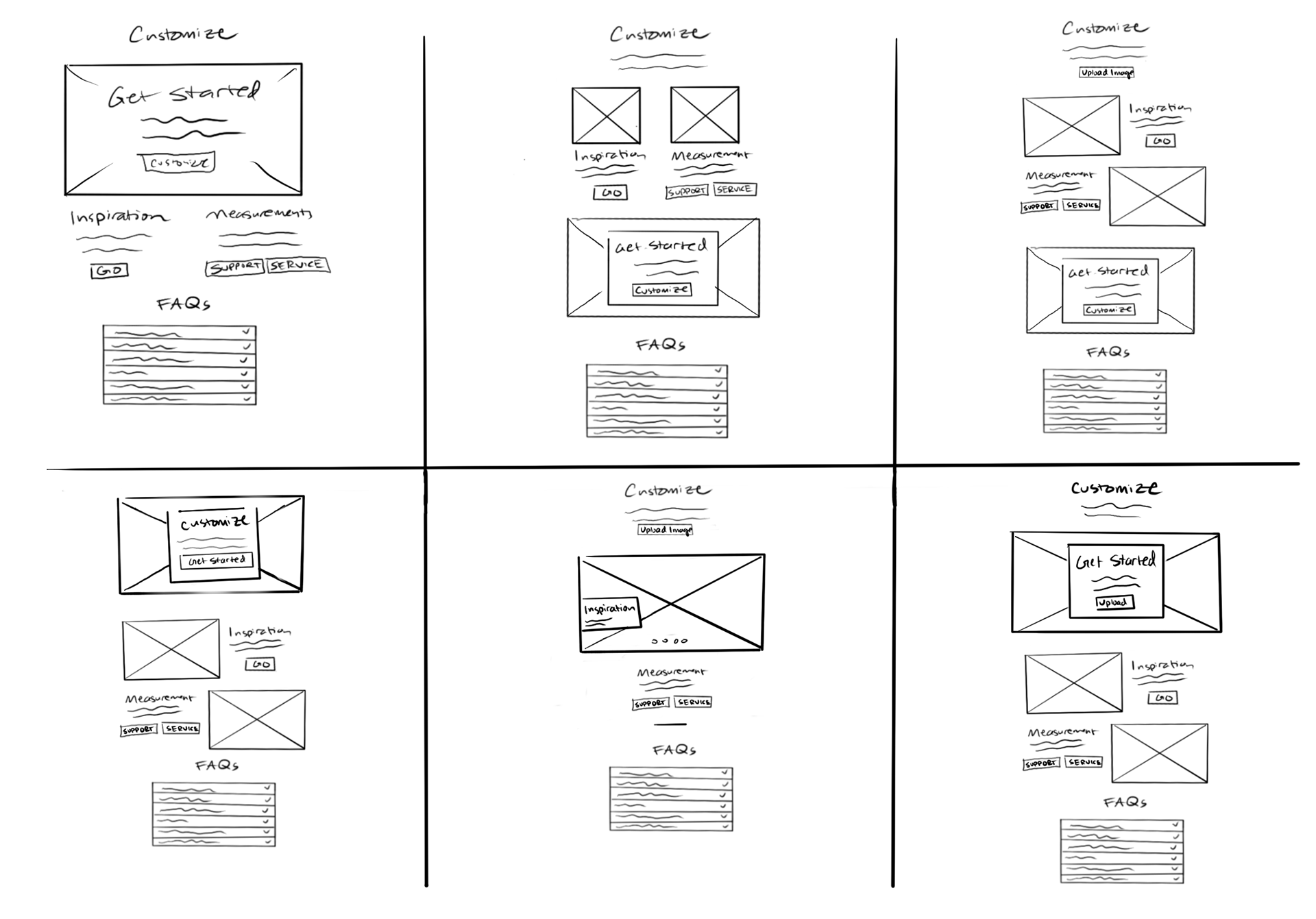 Customize Landing Page - Sketching